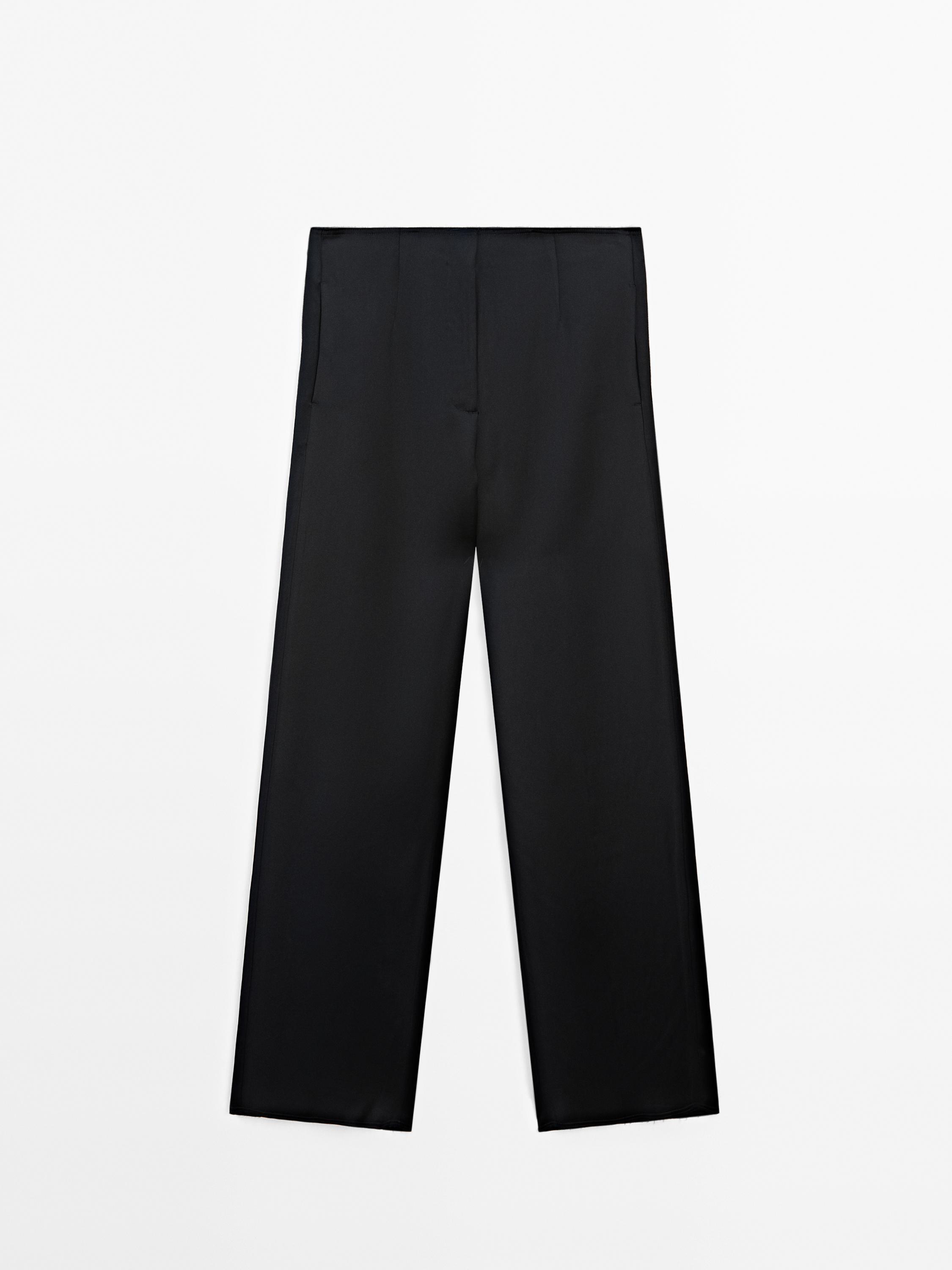 Pantalón fluido satinado textura