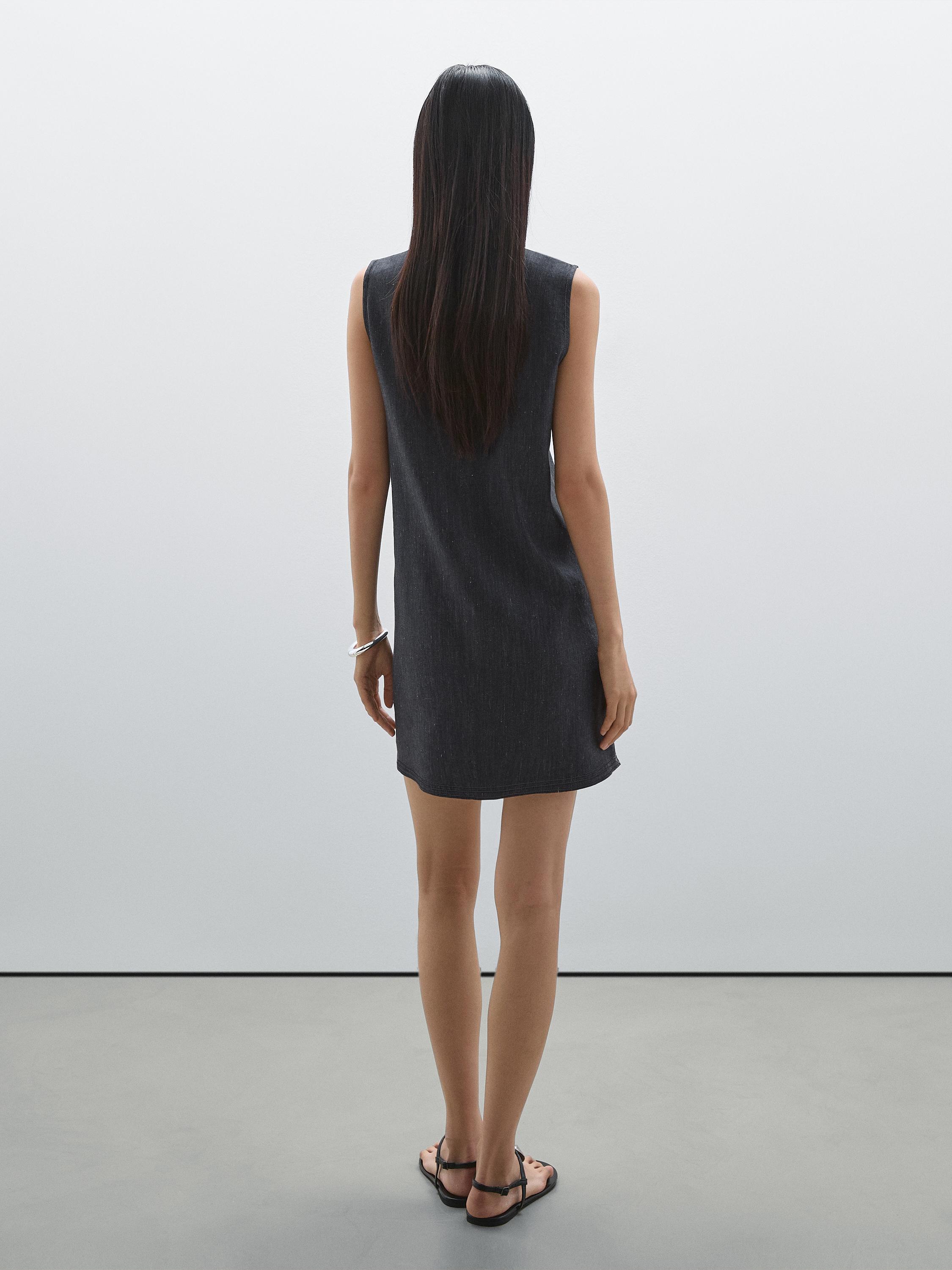 100% cotton denim mini dress