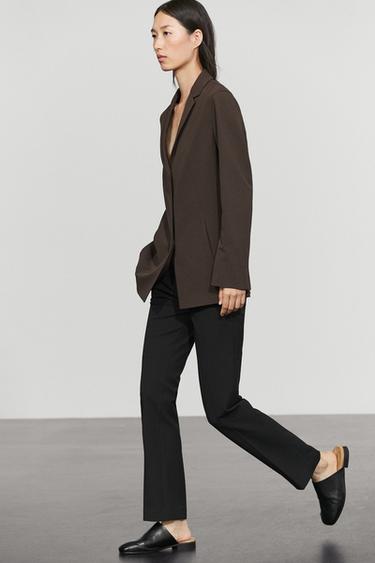 Fluid wool-blend blazer — BROWN 5