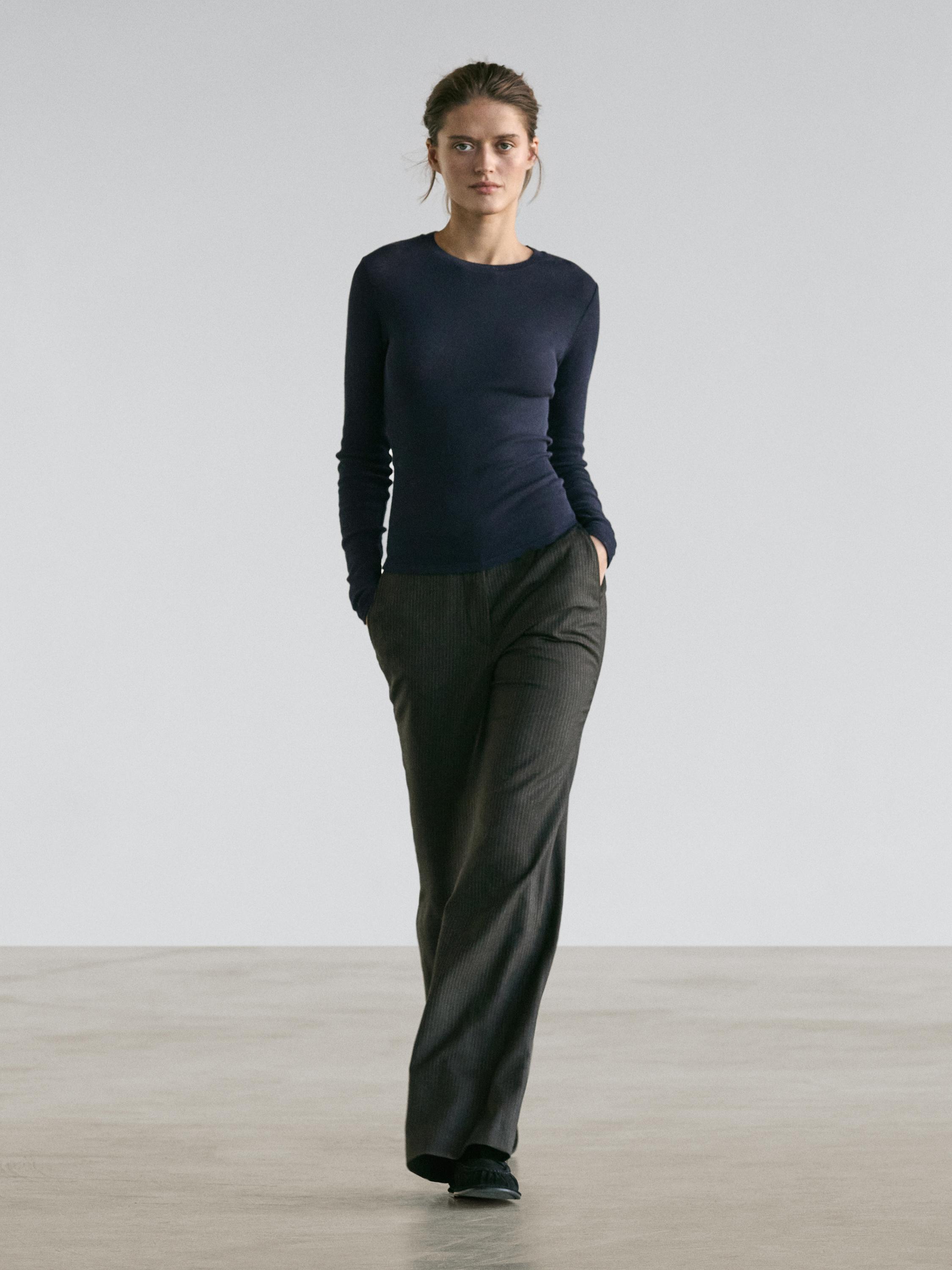 Langarmshirt aus Baumwollmischgewebe