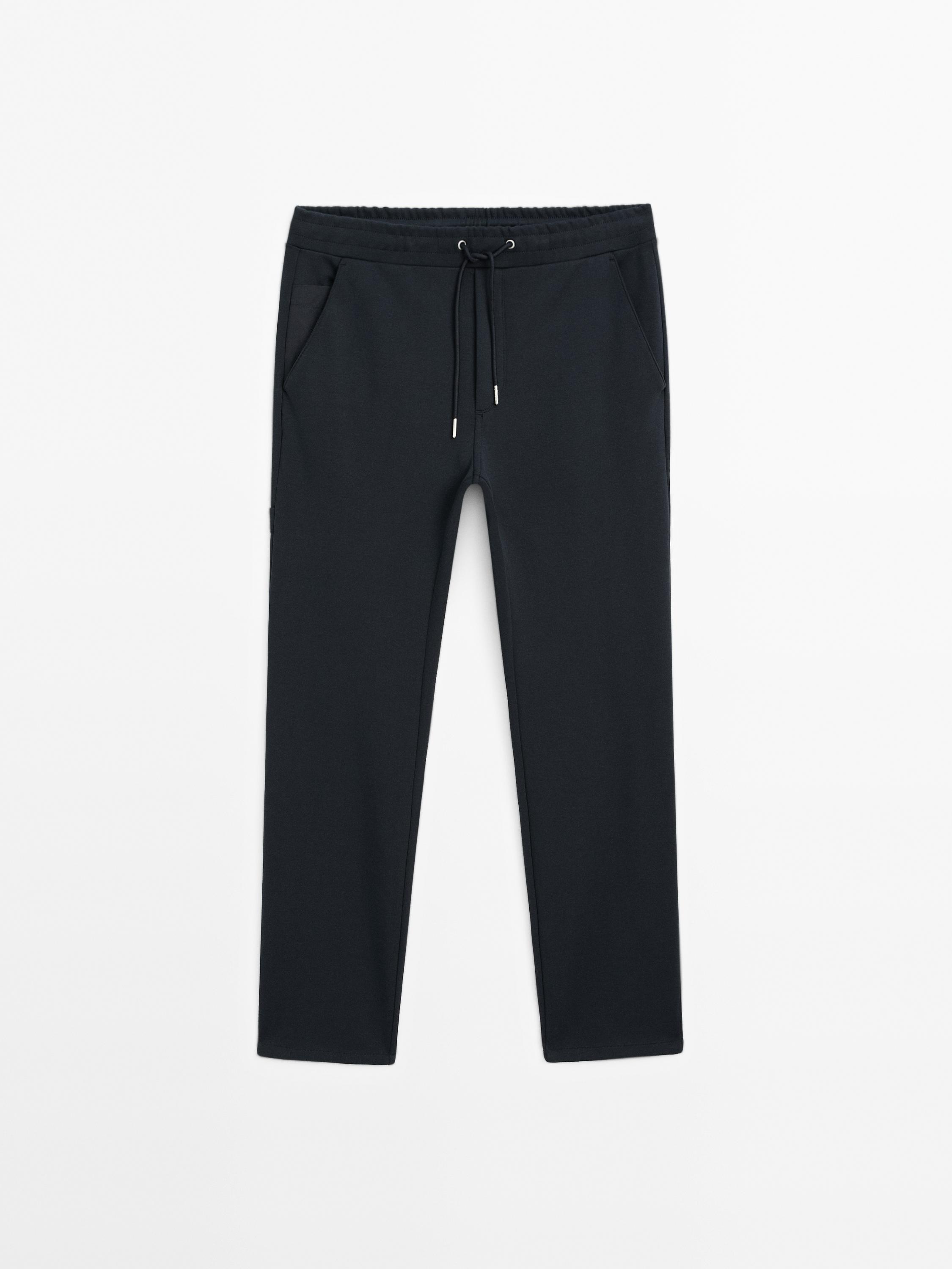 Cotton blend pocket trousers