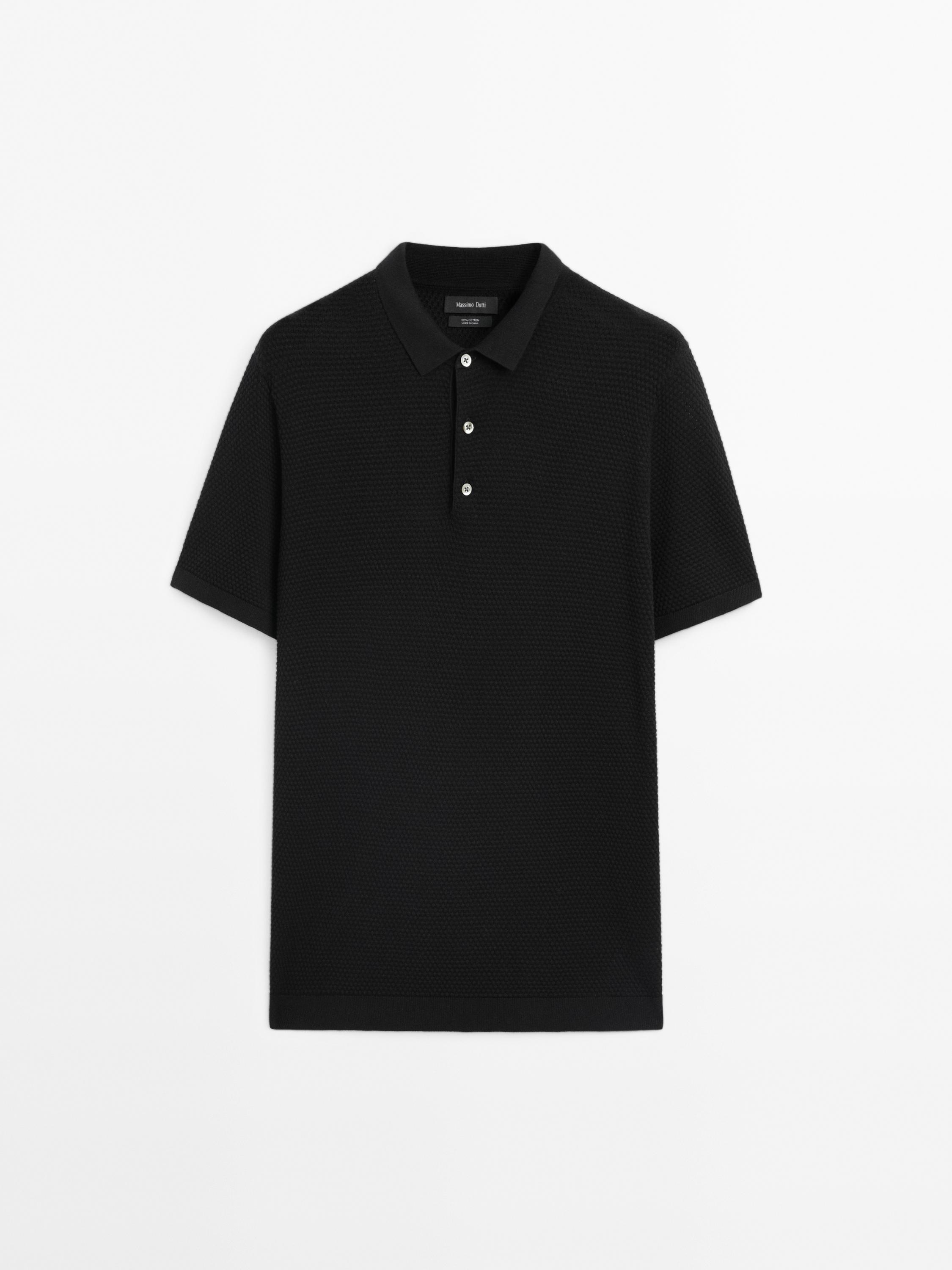 100% cotton knit polo sweater