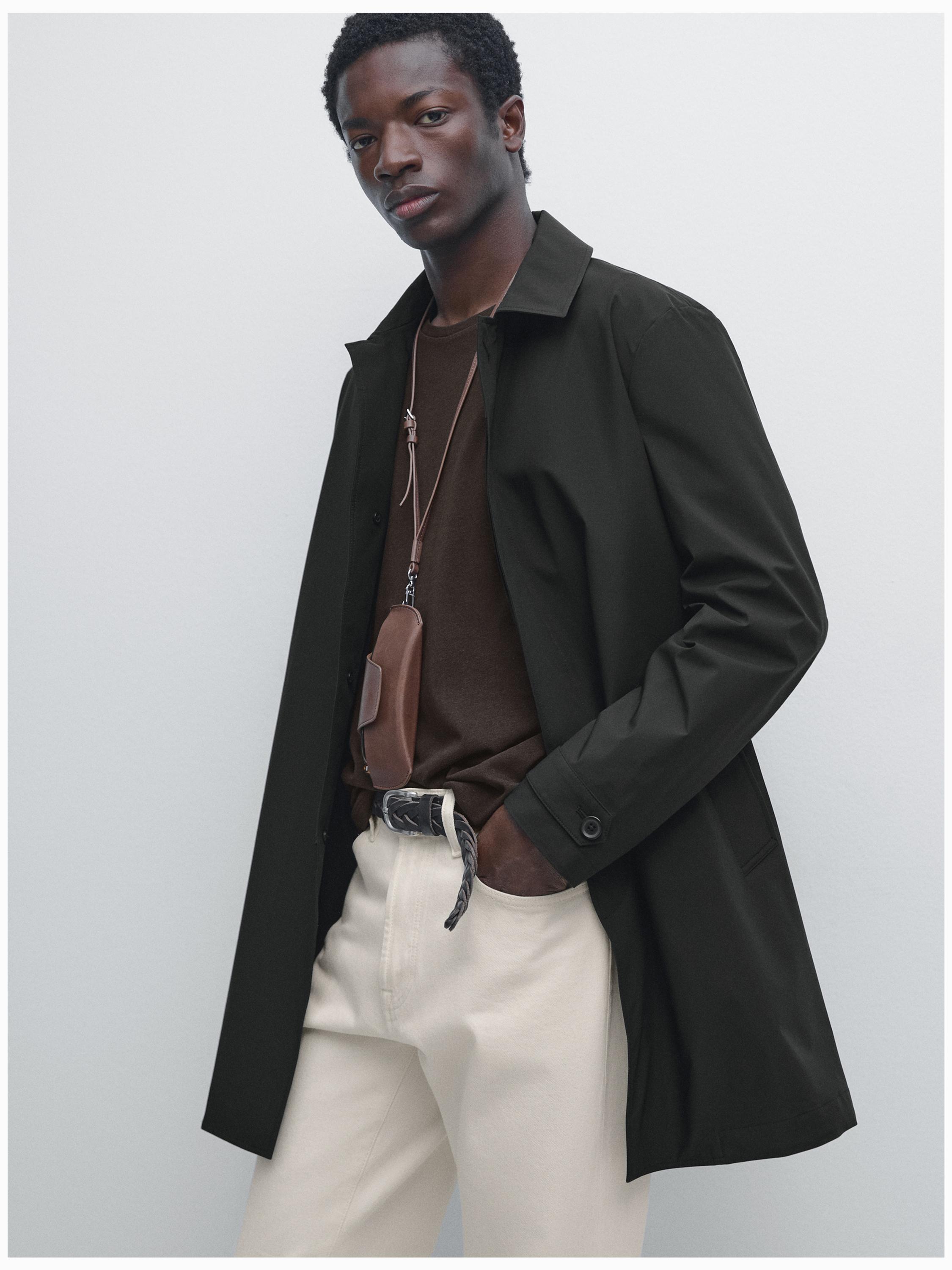Lightweight technical fabric parka — BLACK