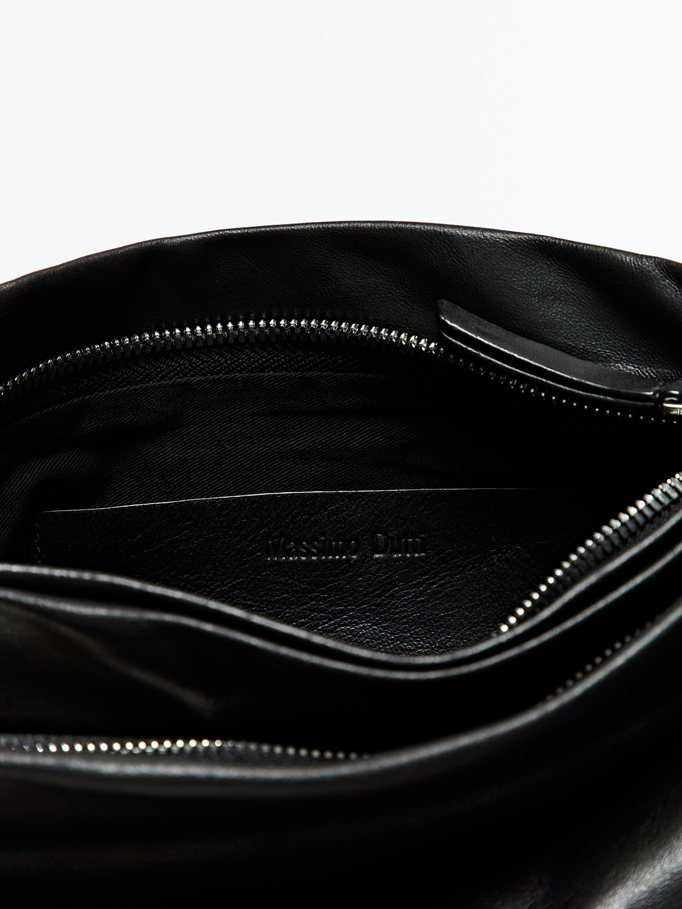 Small nappa leather bag with compartments