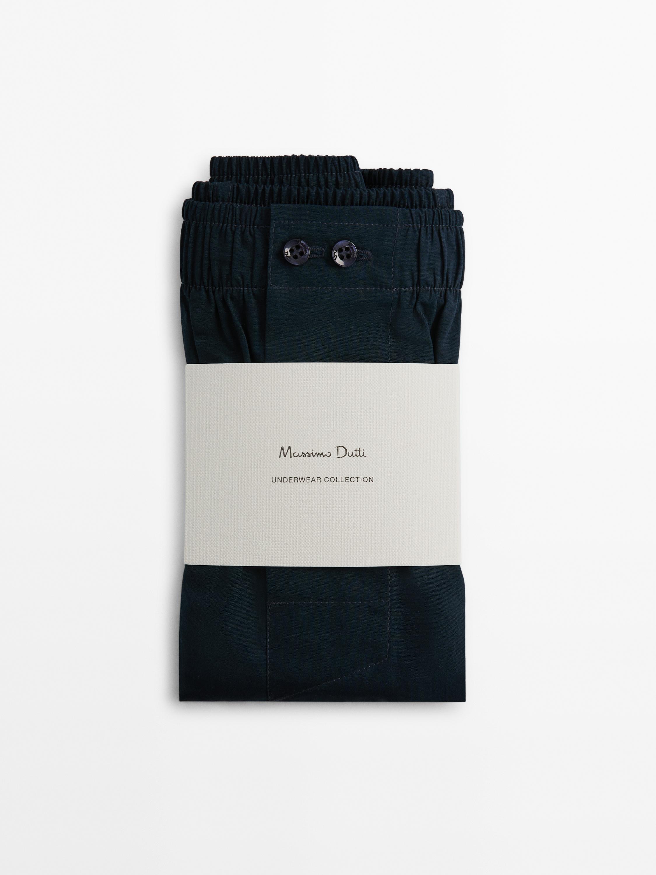 Navy blue poplin boxers