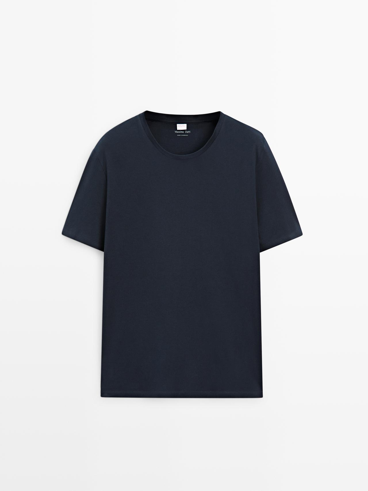 Pyjama Avec Haut À Manches Courtes Et Pantalon À Rayures - Celeste - M - Massimo Dutti - Homme