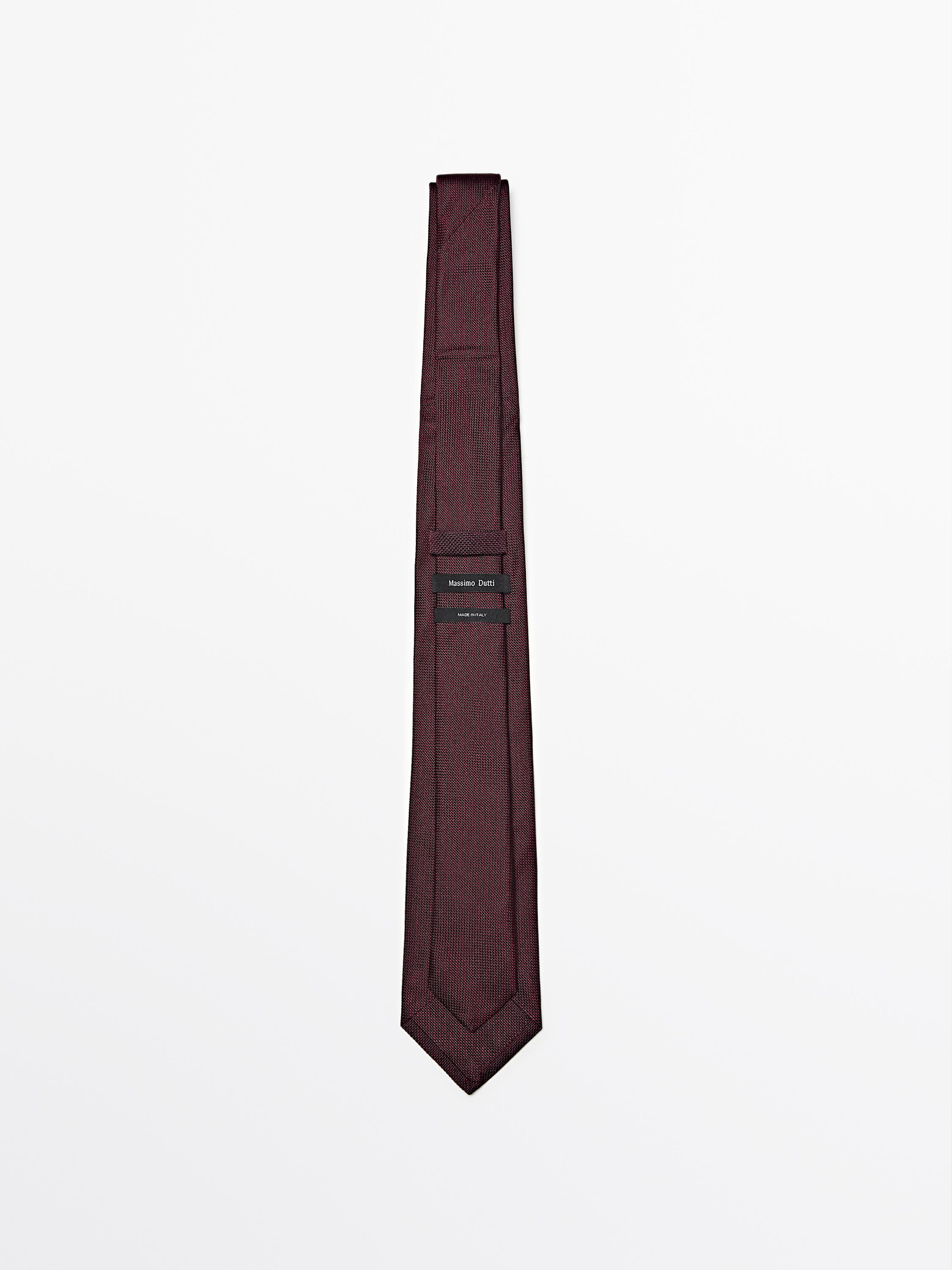 100% mulberry silk polka dot tie — MAROON