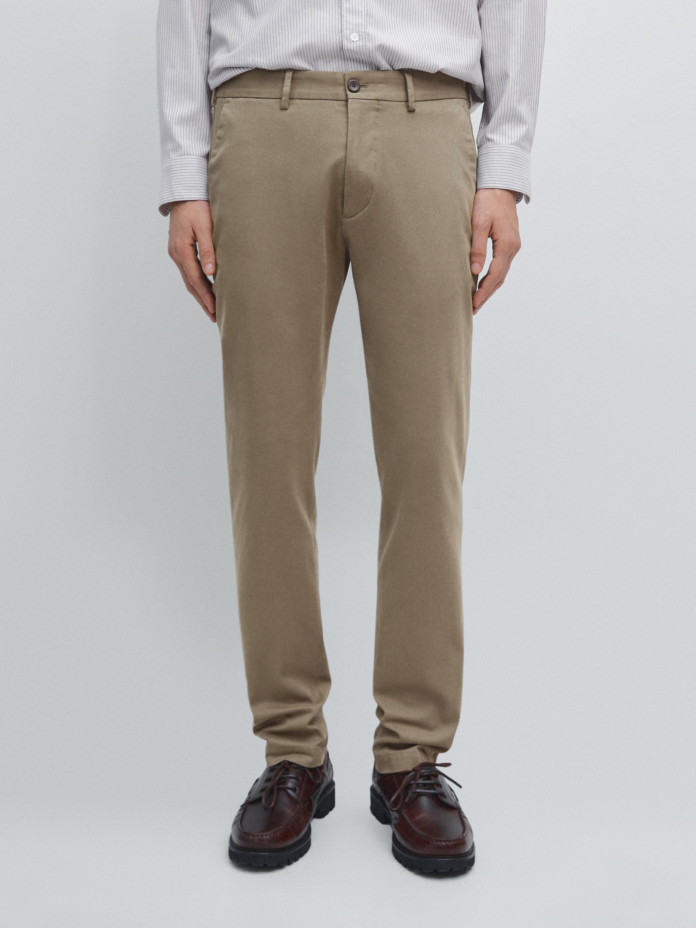 Slim fit twill trousers