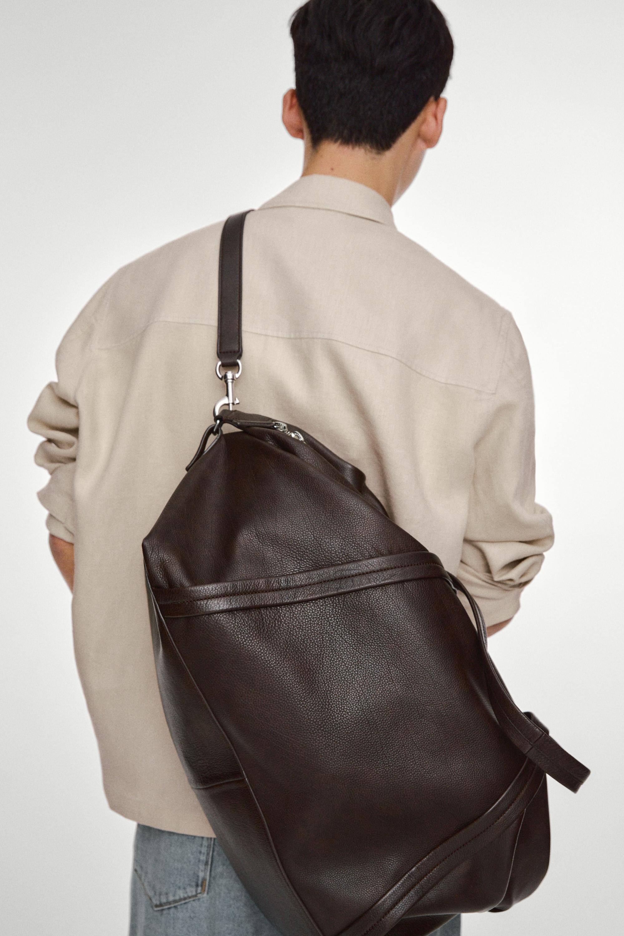 Nappa leather travel bag — BROWN