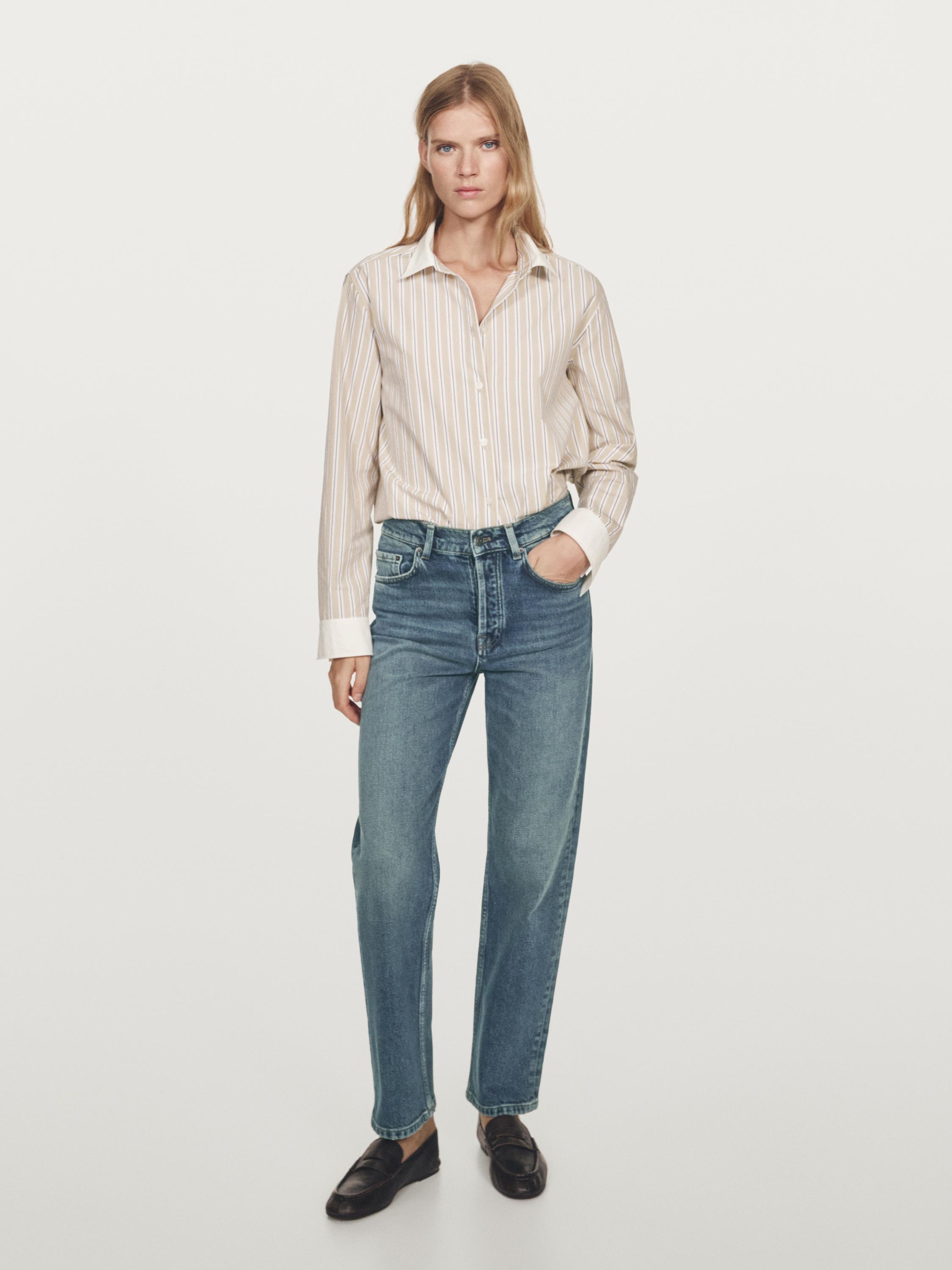 Straight-leg high-waist jeans