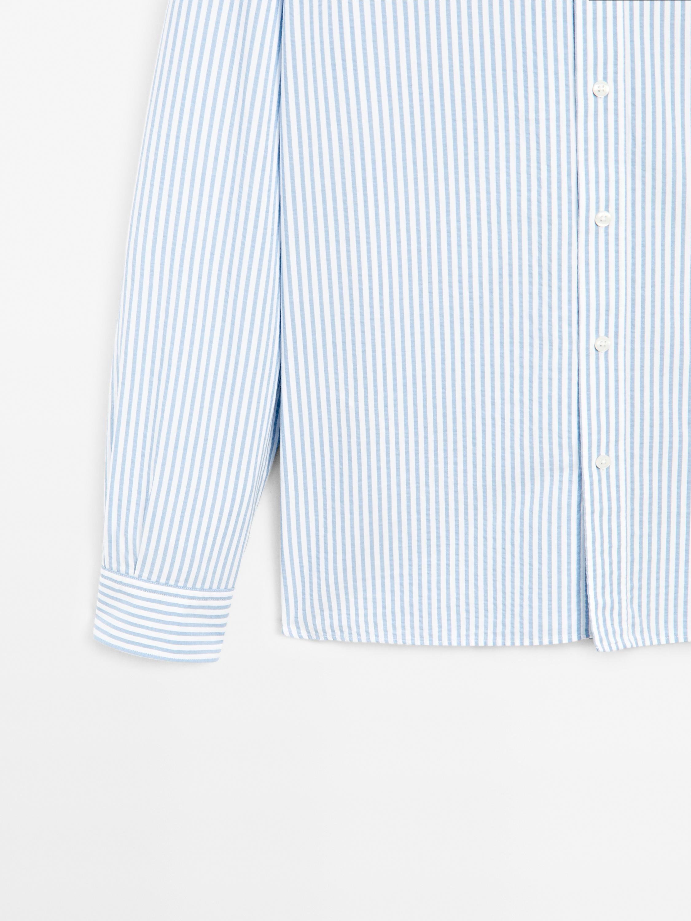 Regular fit striped cotton shirt