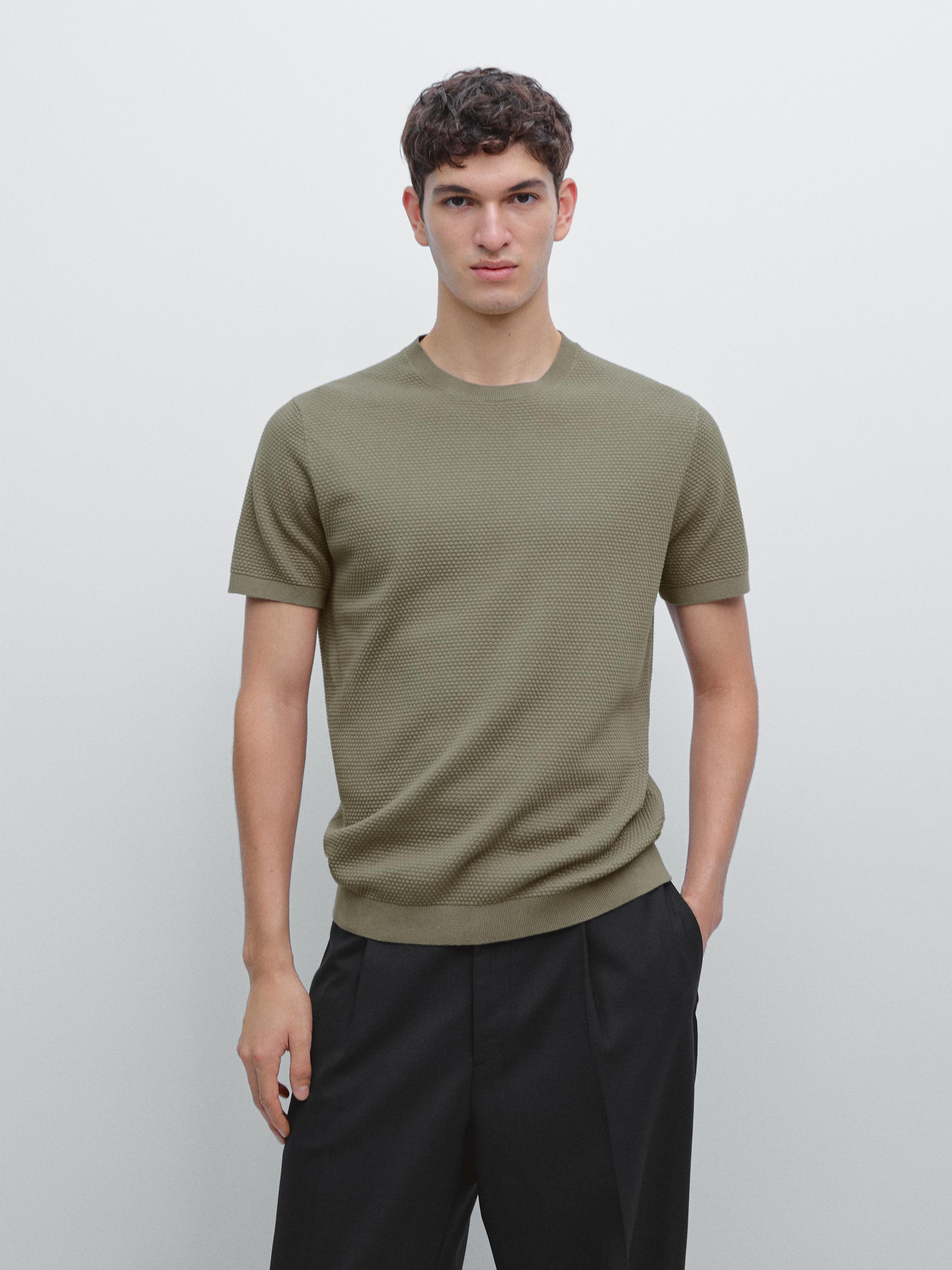 Textured knit T-shirt