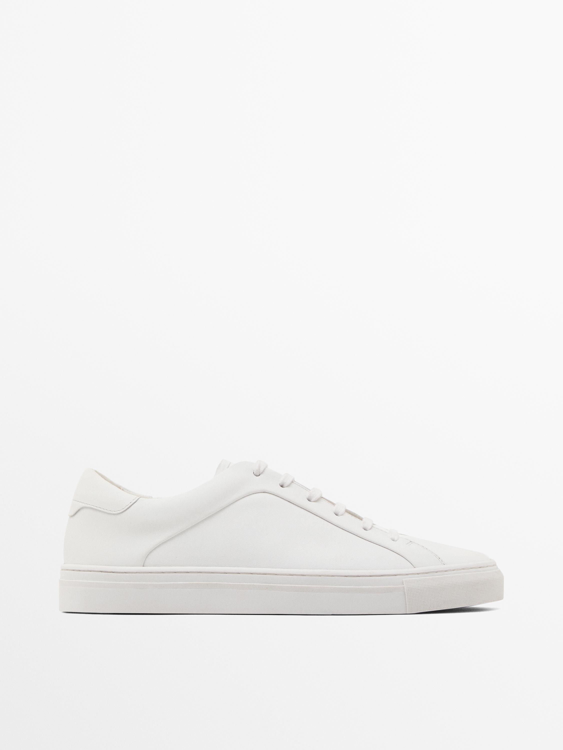Split suede trainers — WHITE