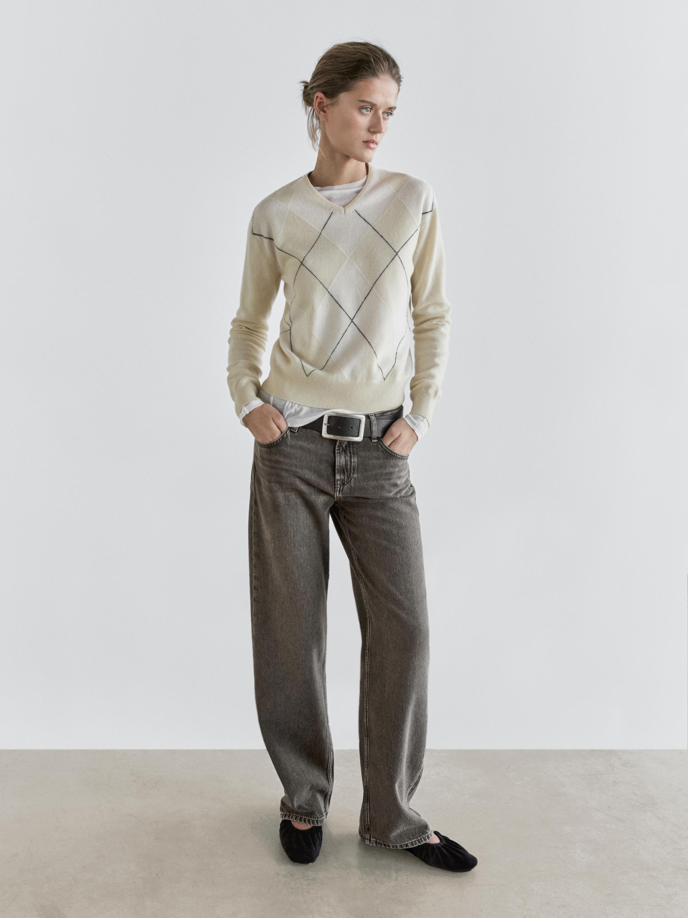 Straight-leg low-rise jeans — NATURAL GREY