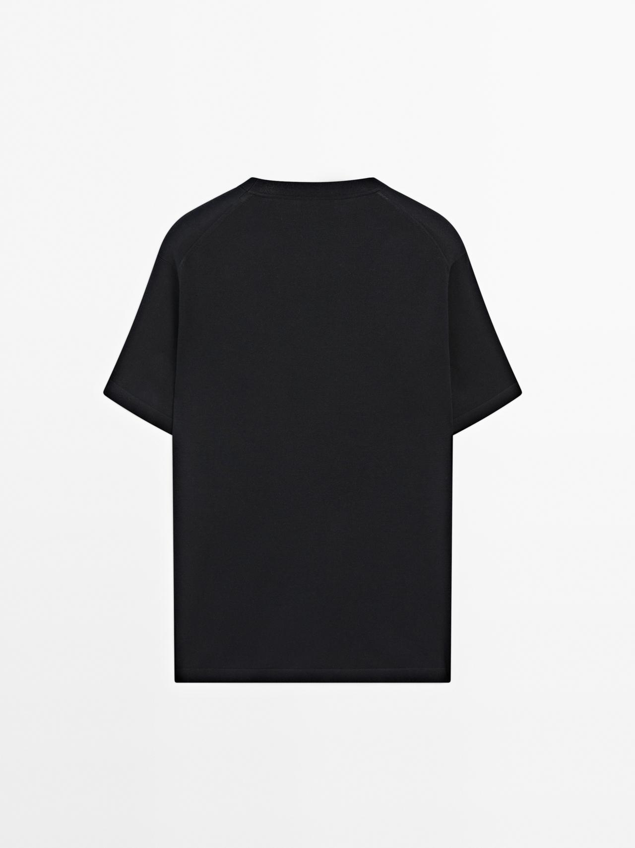 100% cotton short sleeve round neck T-shirt — NAVY BLUE