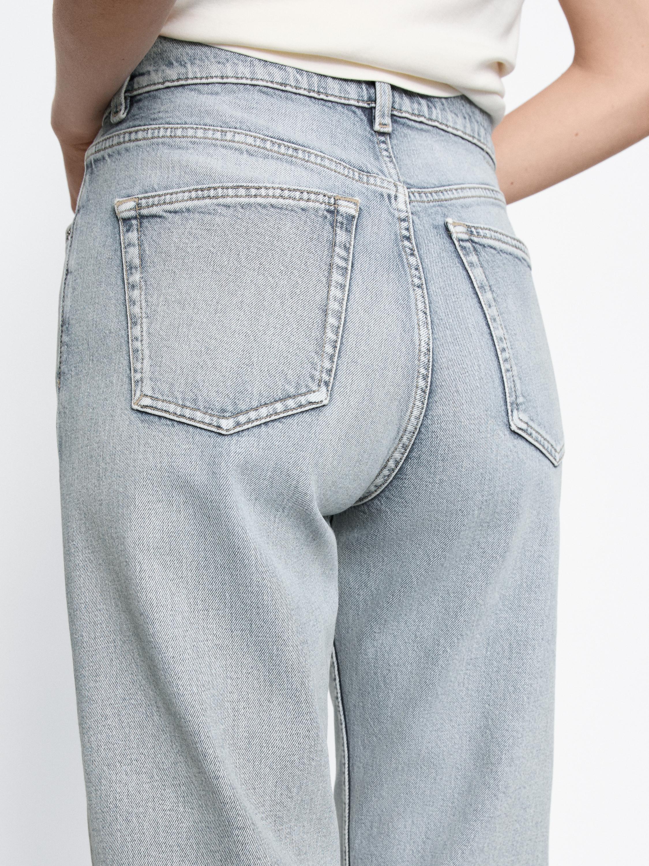 Jeans de cintura média straight