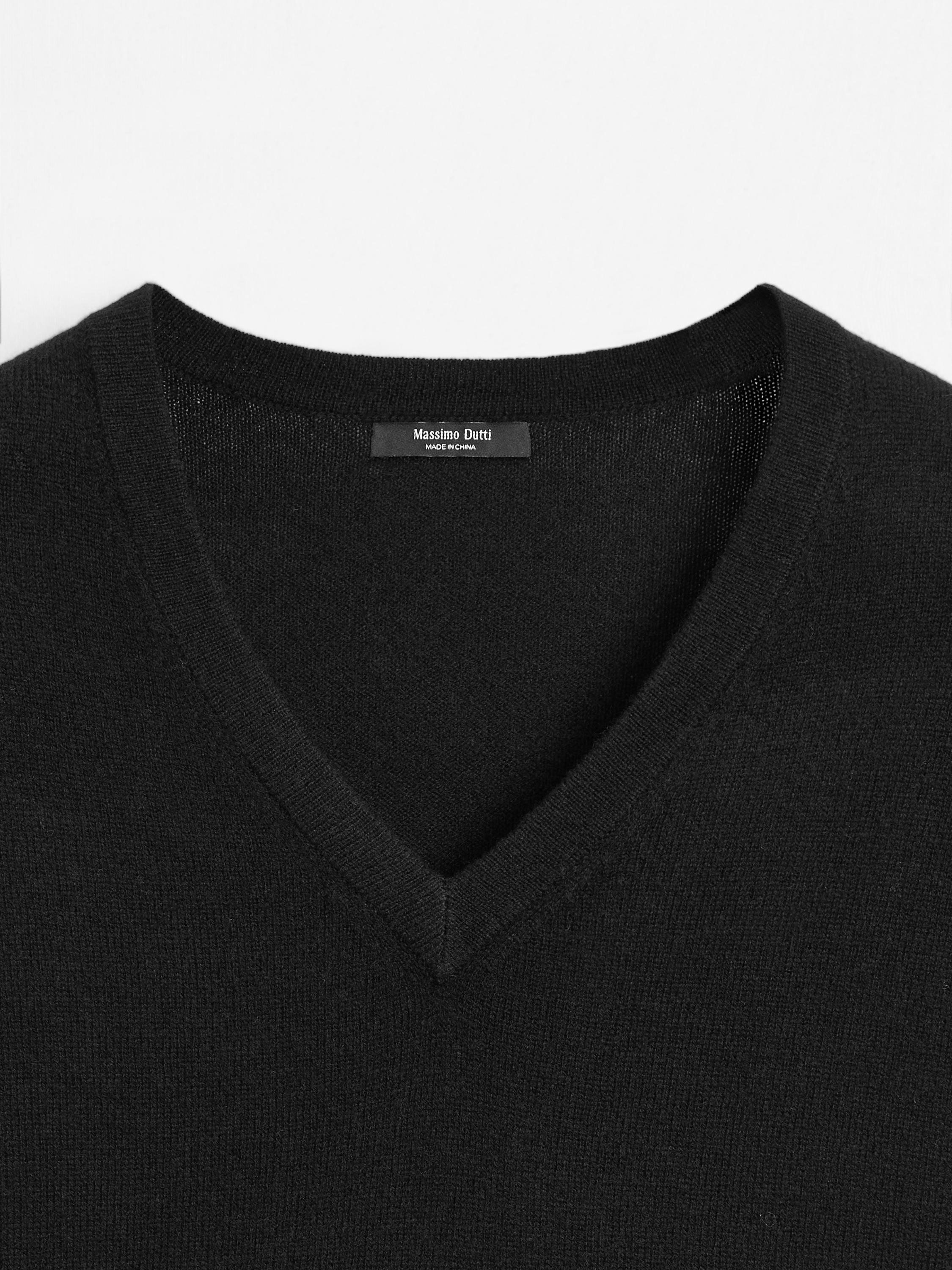 Jersey cuello pico mezcla lana