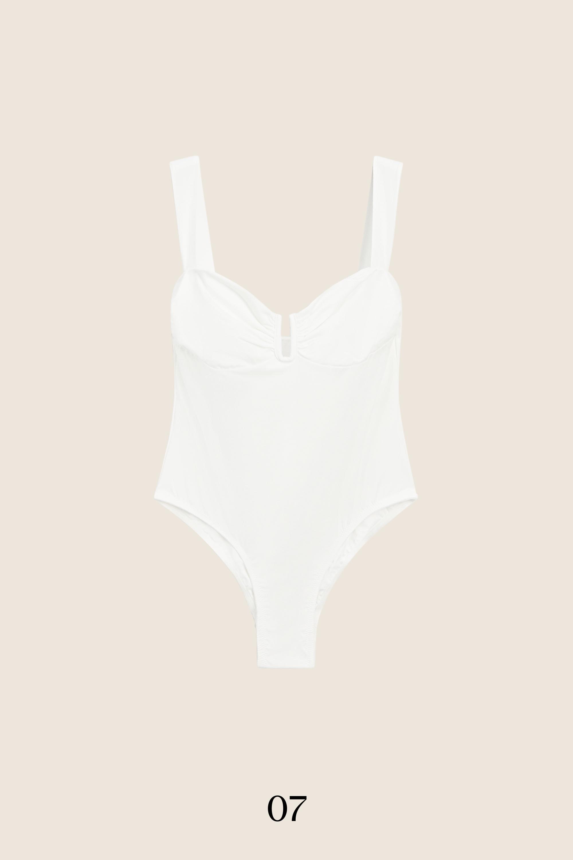 Swimsuit with gathered detail — Off white