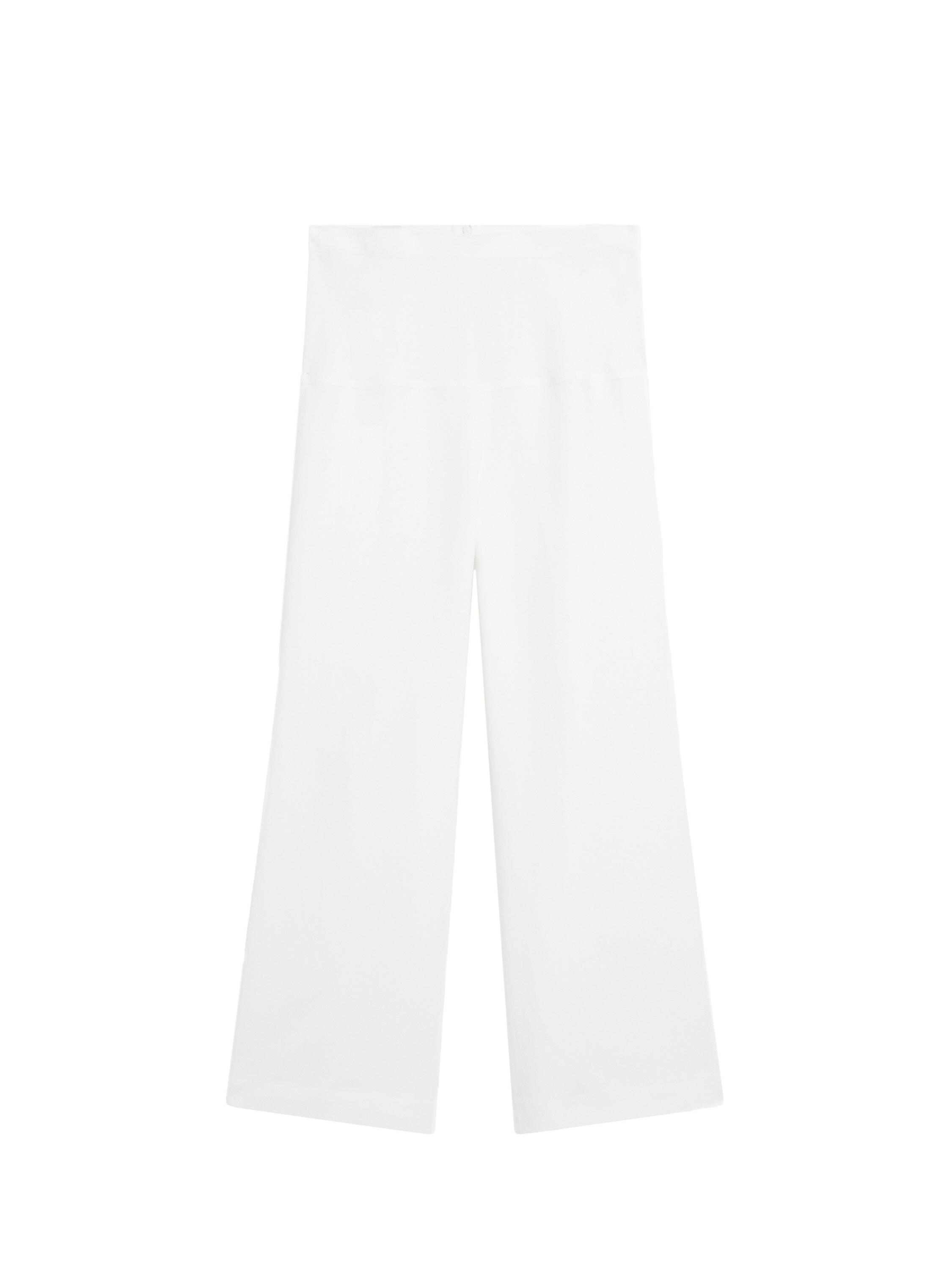 【Massimo dutti】リネン製ストレートパンツ Flowing linen blend trousers with corset belt - Limited