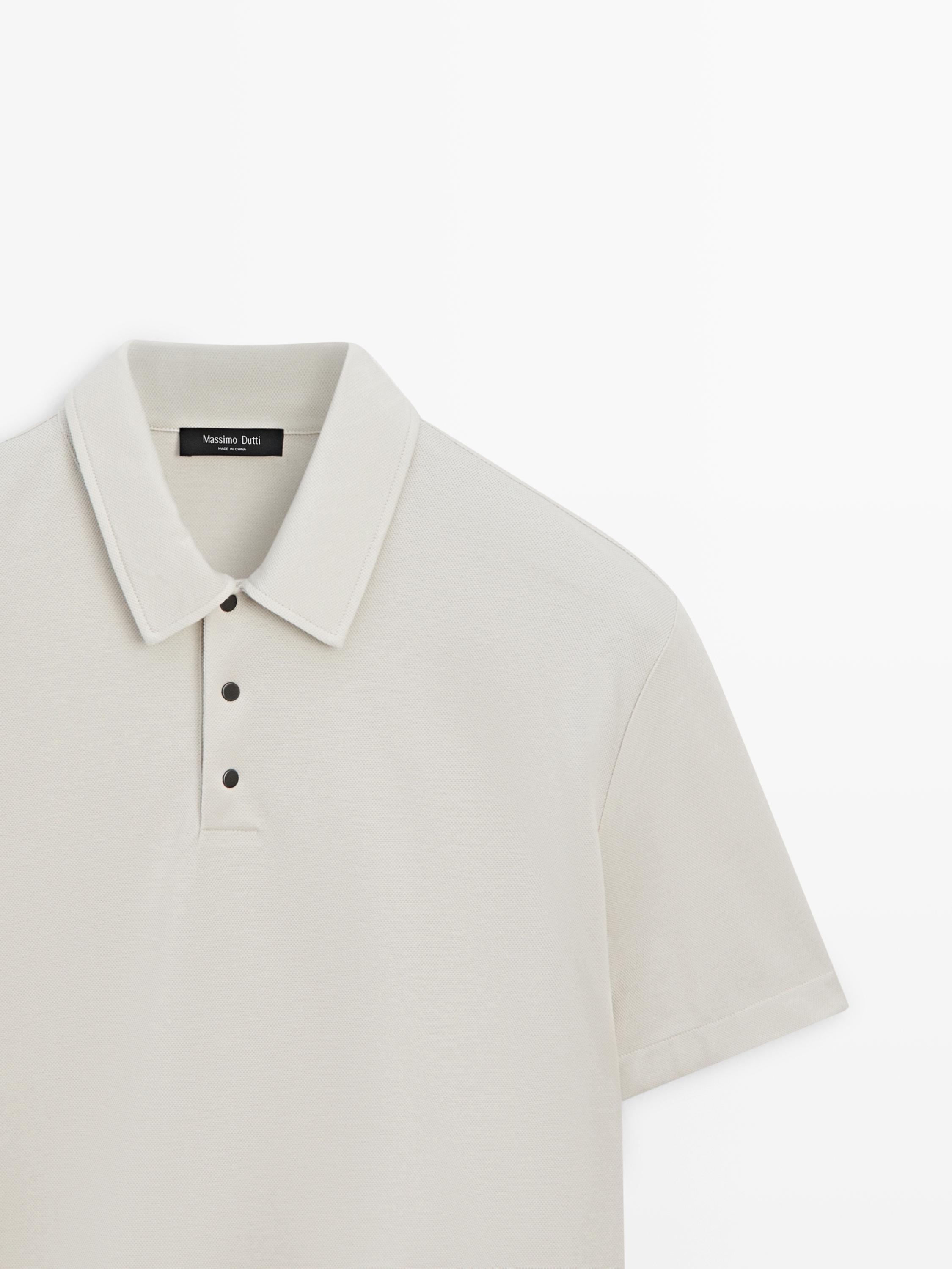 100% cotton short sleeve polo shirt — STONE
