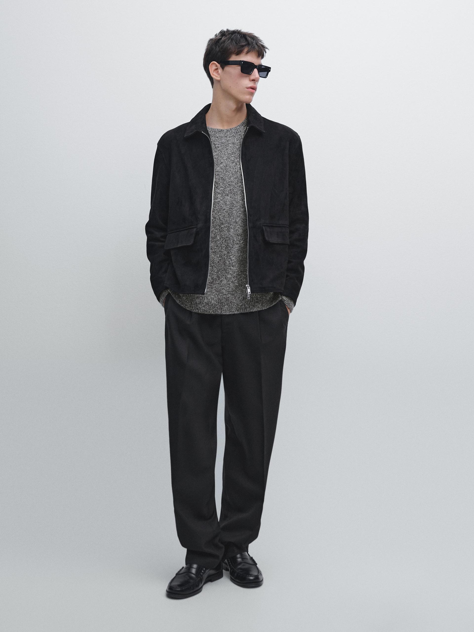 Relaxed Fit Trousers - Noir - 42 - Massimo Dutti - Homme