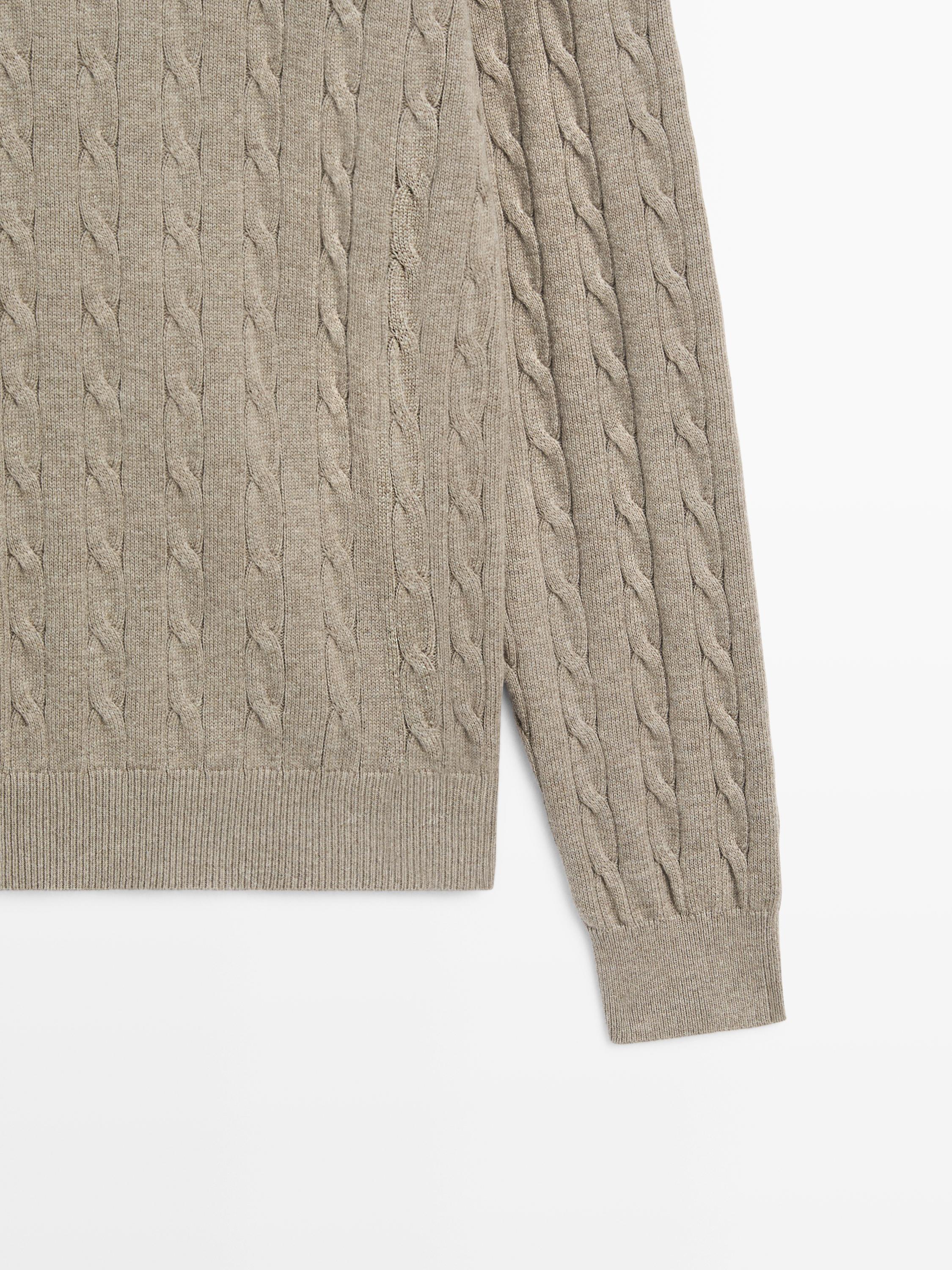 100% cotton cable-knit sweater — Washed