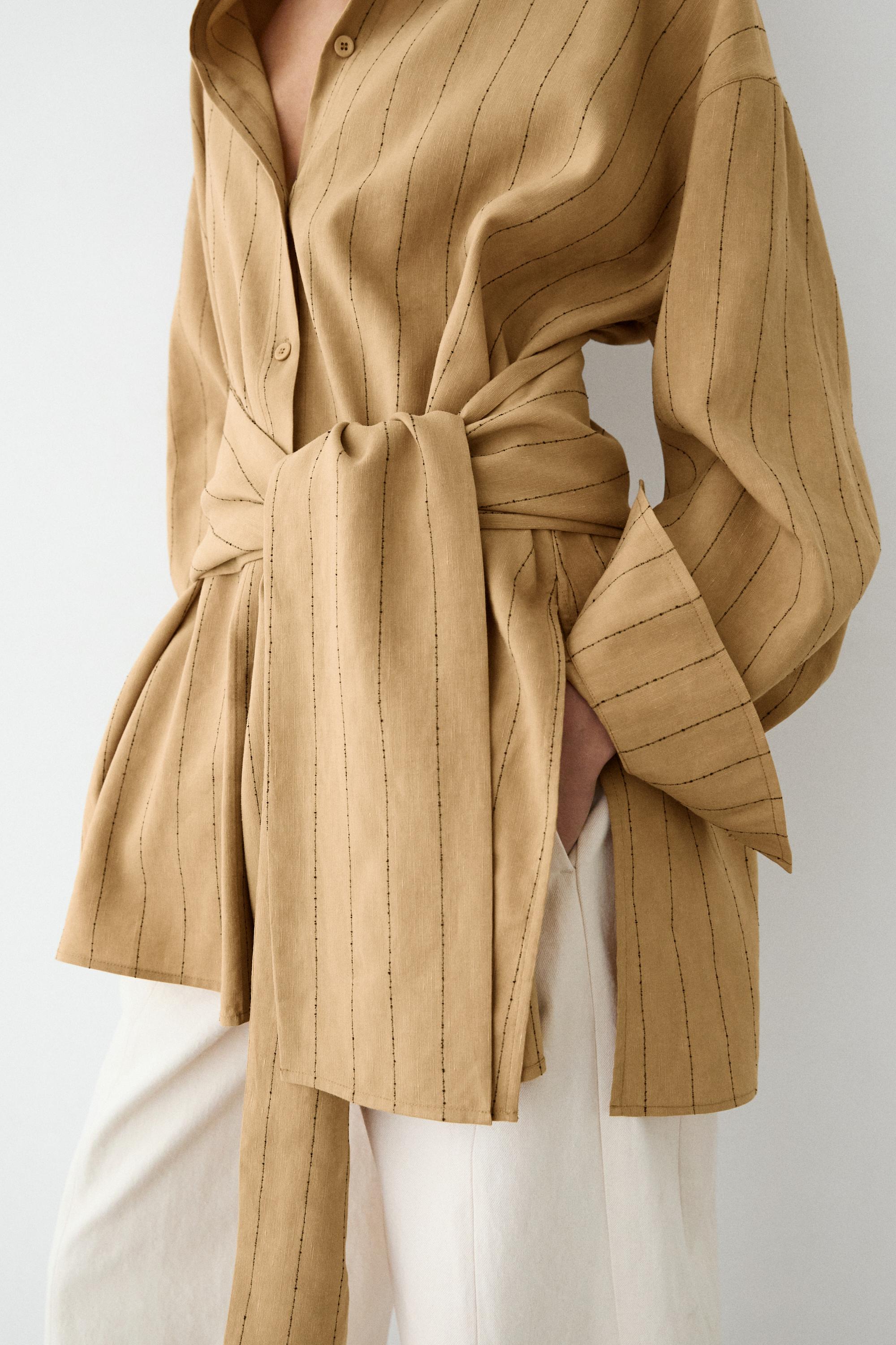 Linen barrel fit pants — Off white