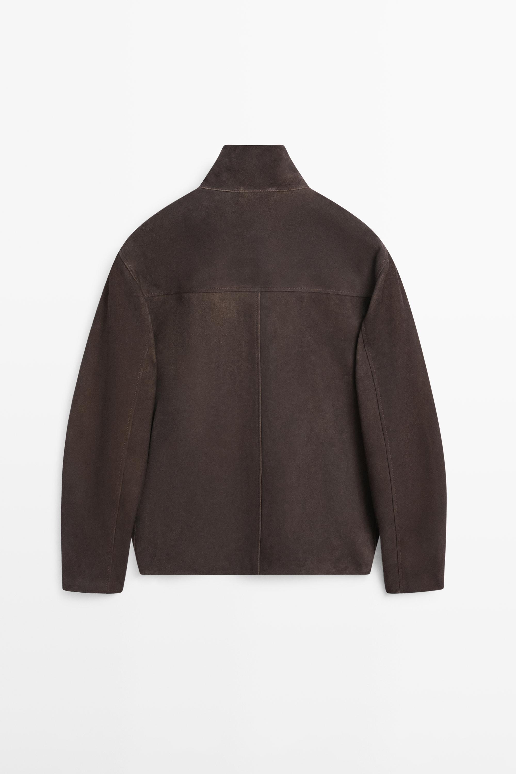 Suede leather jacket — GREY