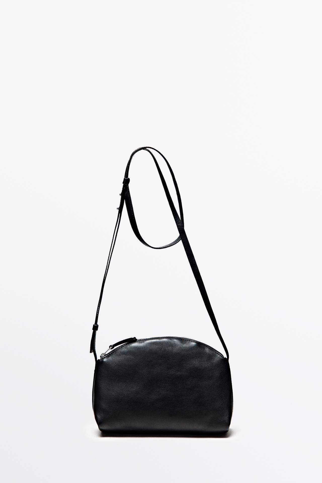 Nappa leather crossbody bag — BLACK