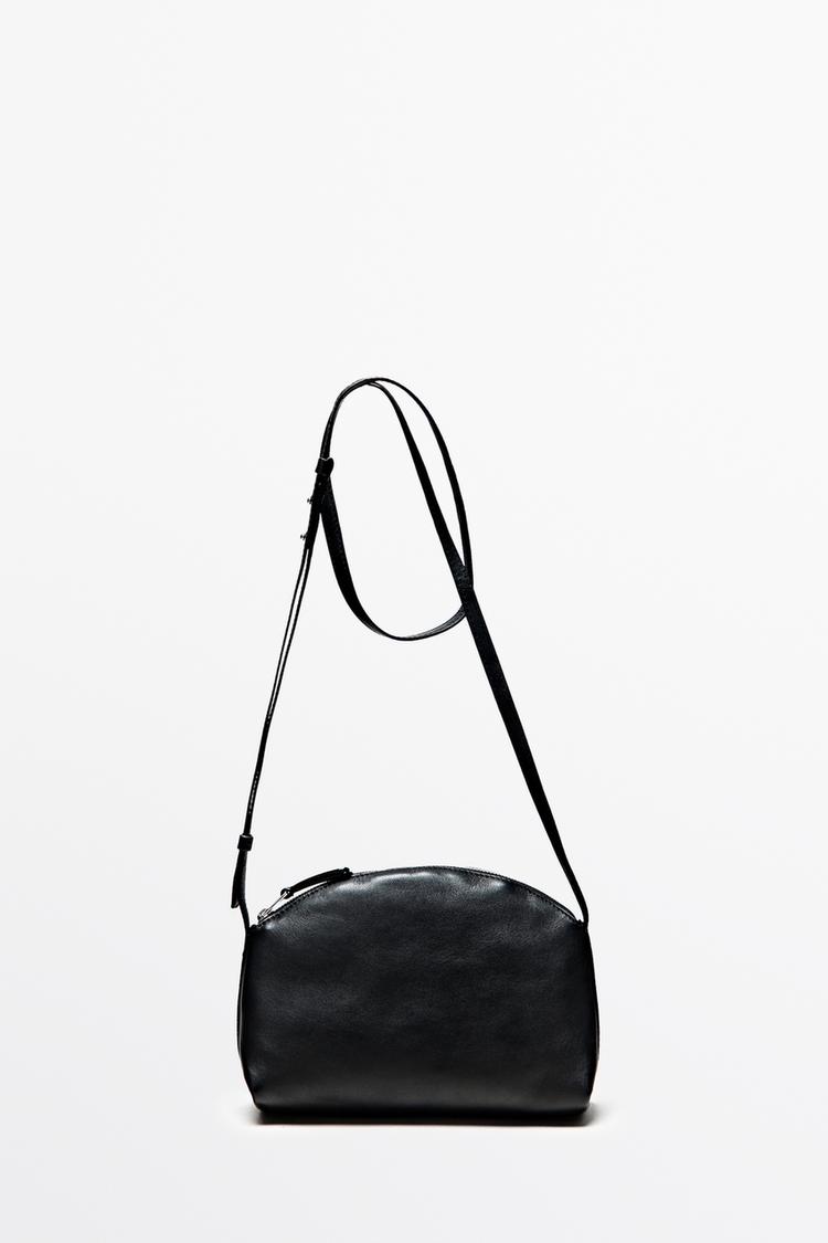 Nappa leather crossbody bag — BLACK
