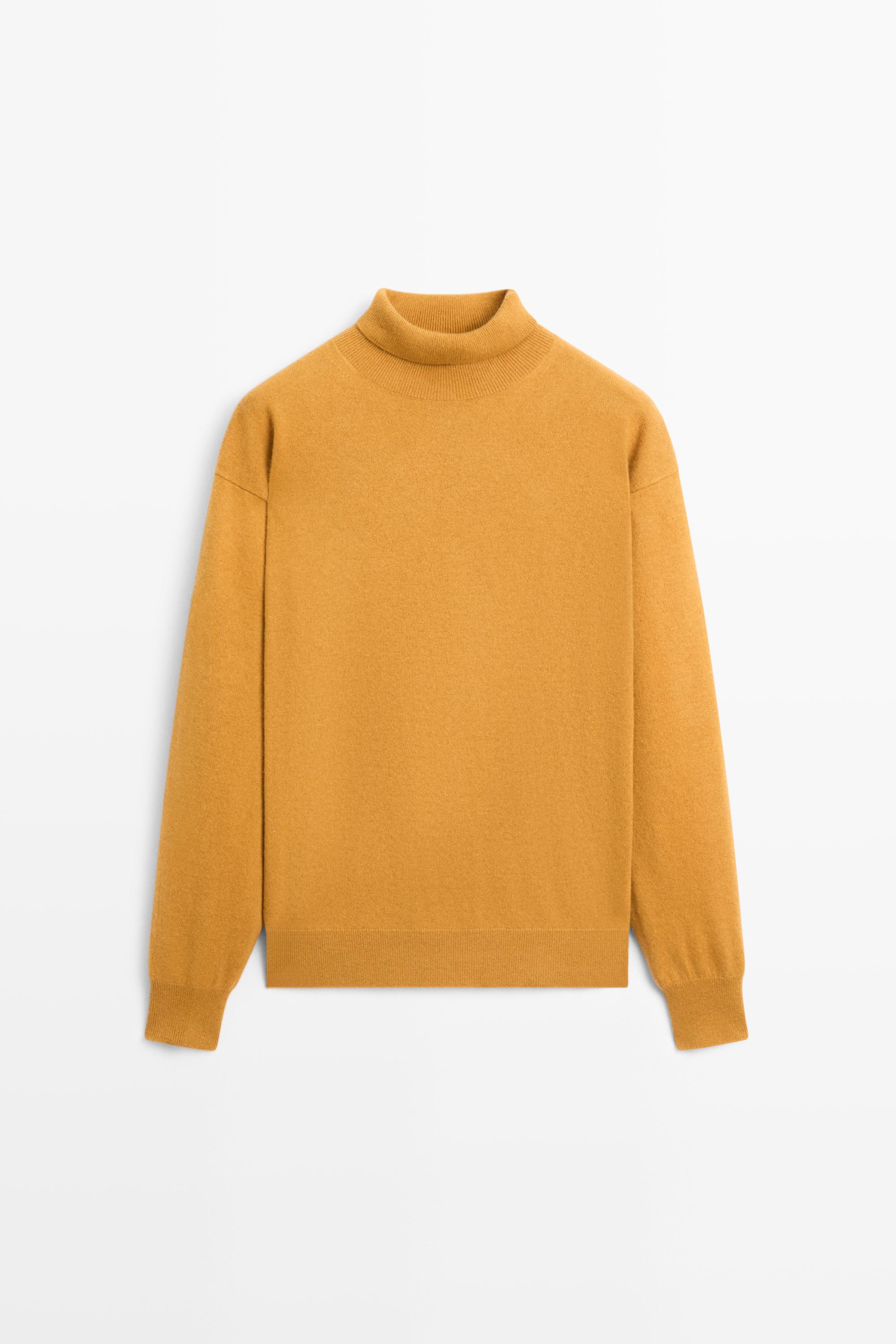 100% cashmere high neck knit sweater