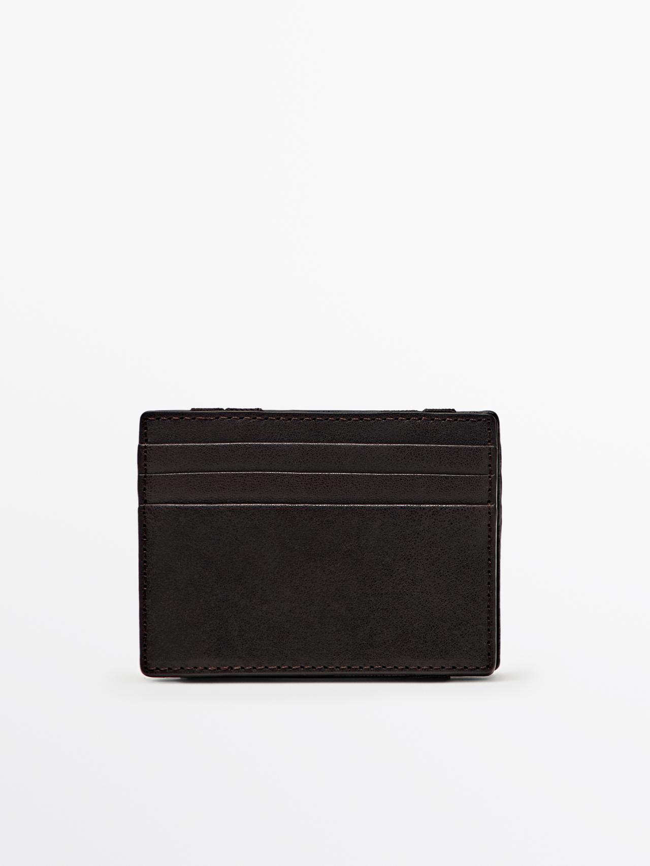 Portafogli Magic" In Pelle Nappata" - Marrone - 01 - Massimo Dutti - Maschile