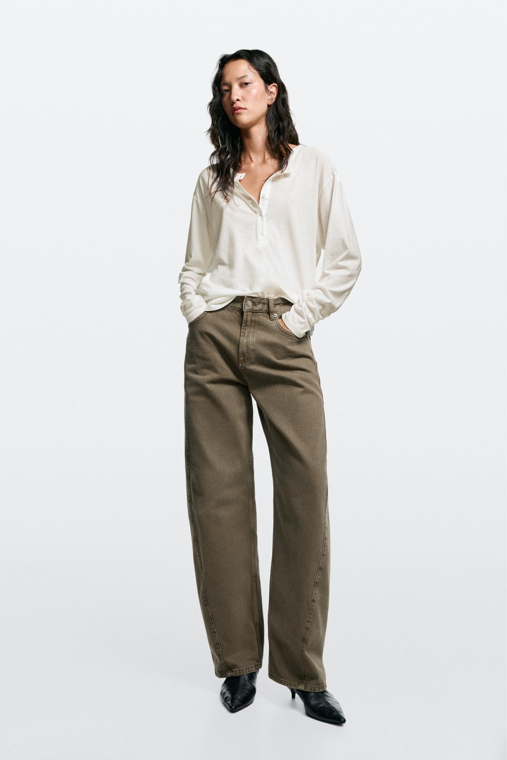 Mid-waist barrel fit jeans