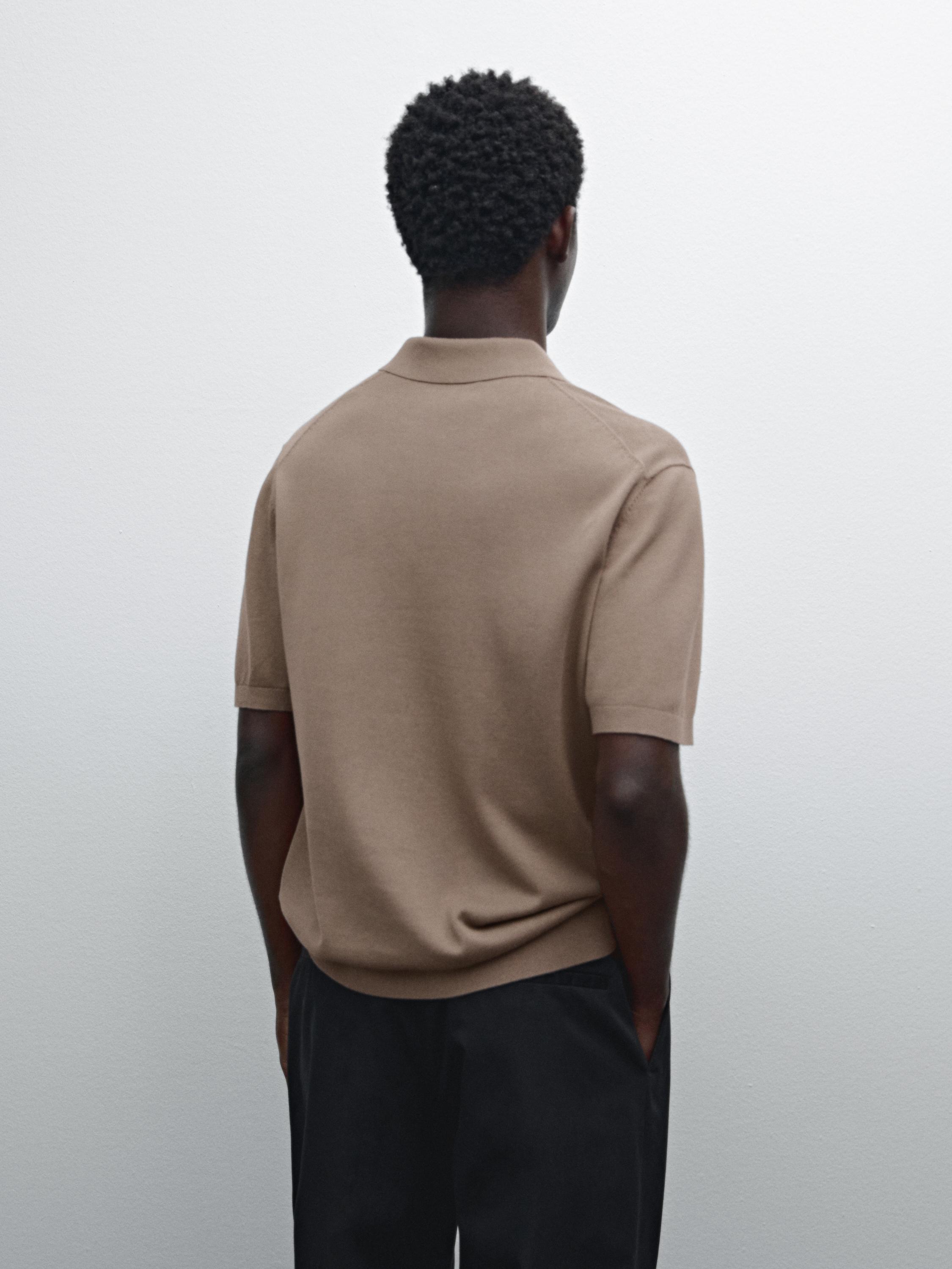 Short sleeve V-neck polo sweater