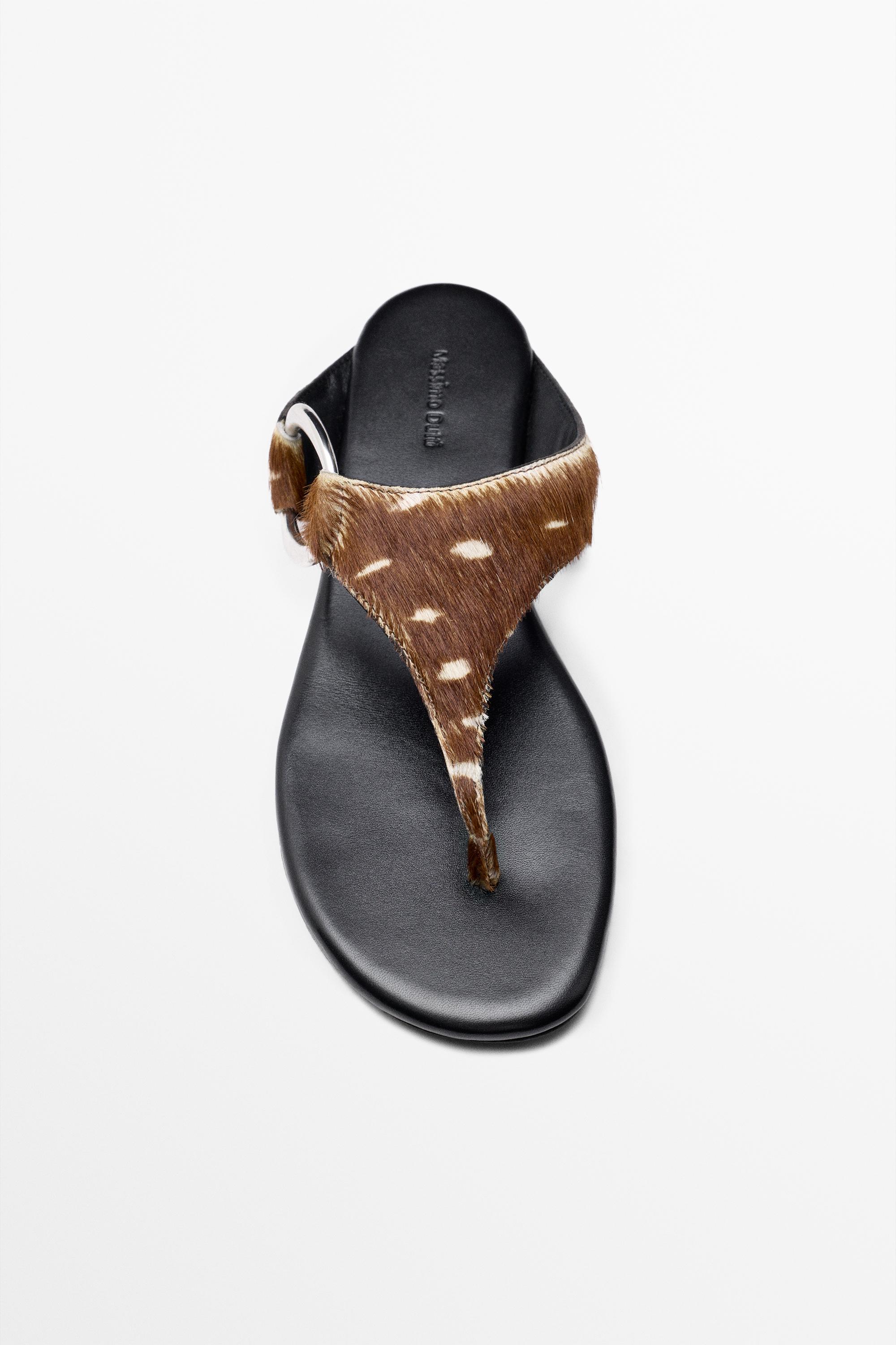 Printed flat slider sandals — Multicolored