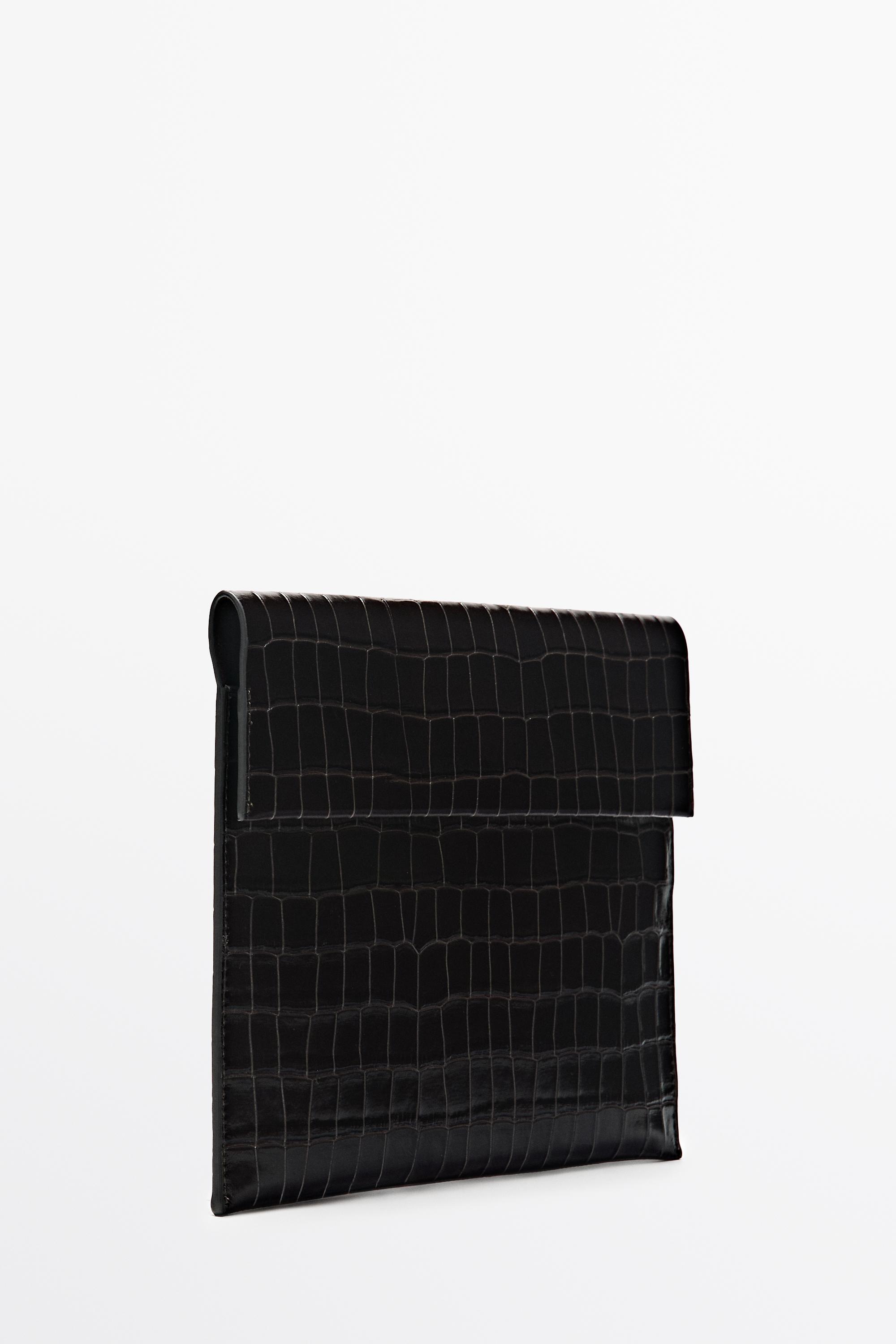 Textured leather iPad case — BROWN