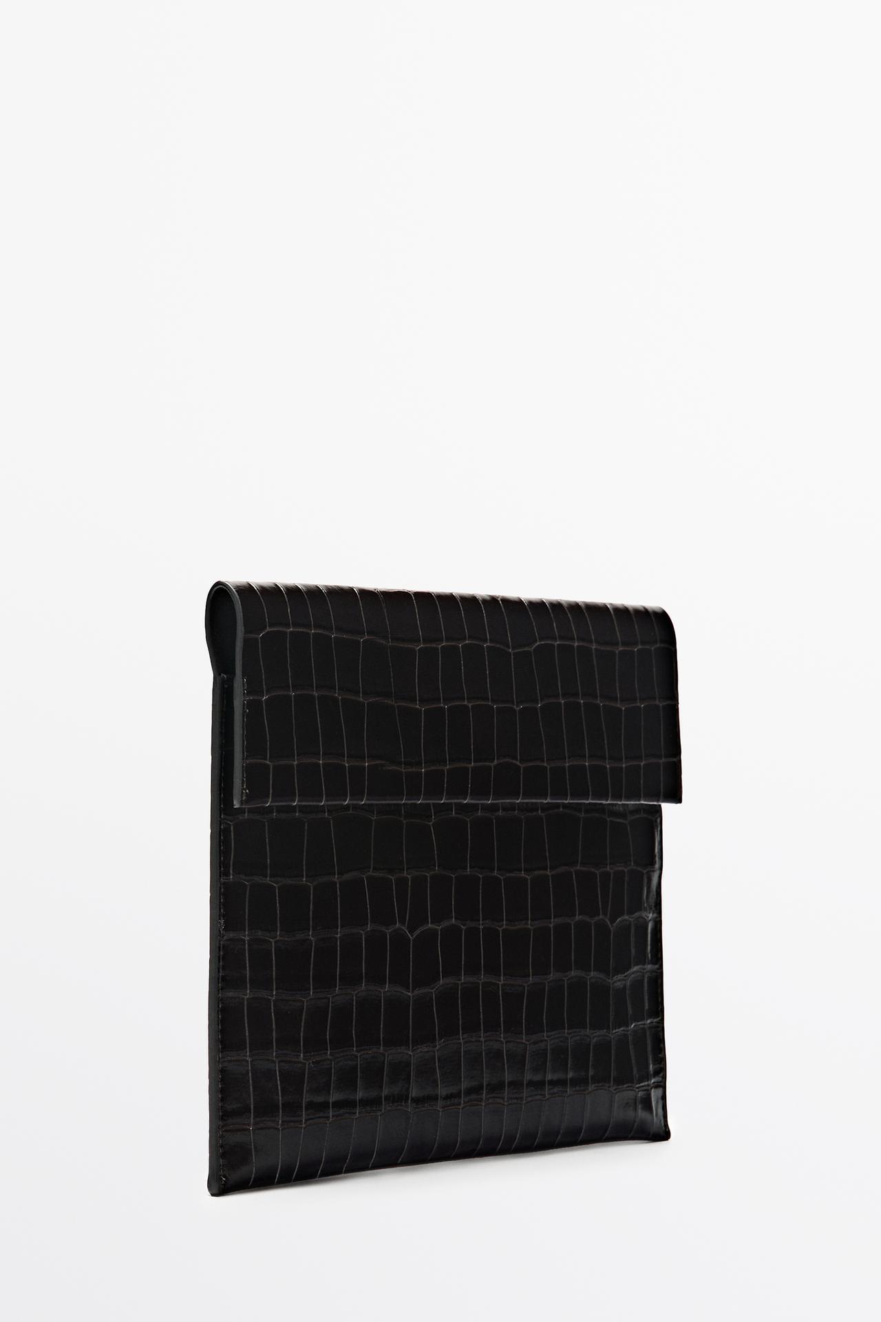 Textured leather iPad case — BROWN