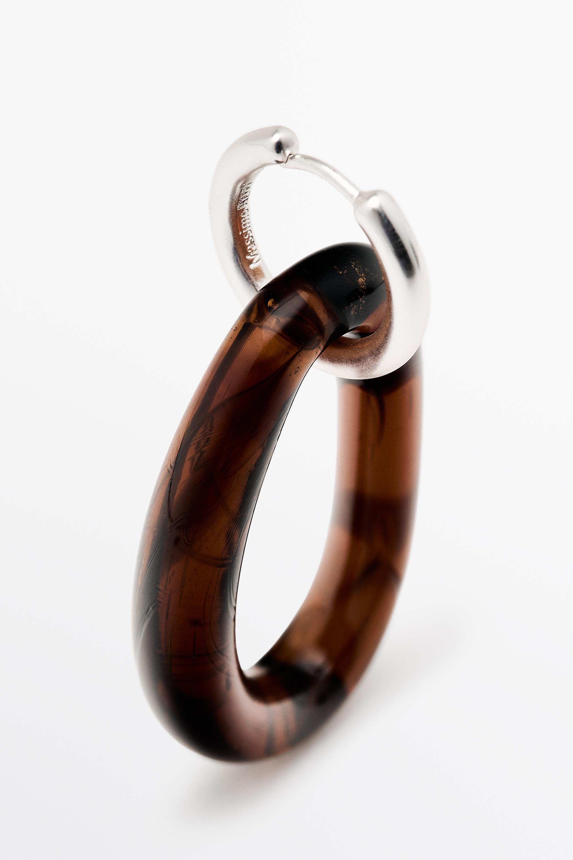 Glass hoop earrings