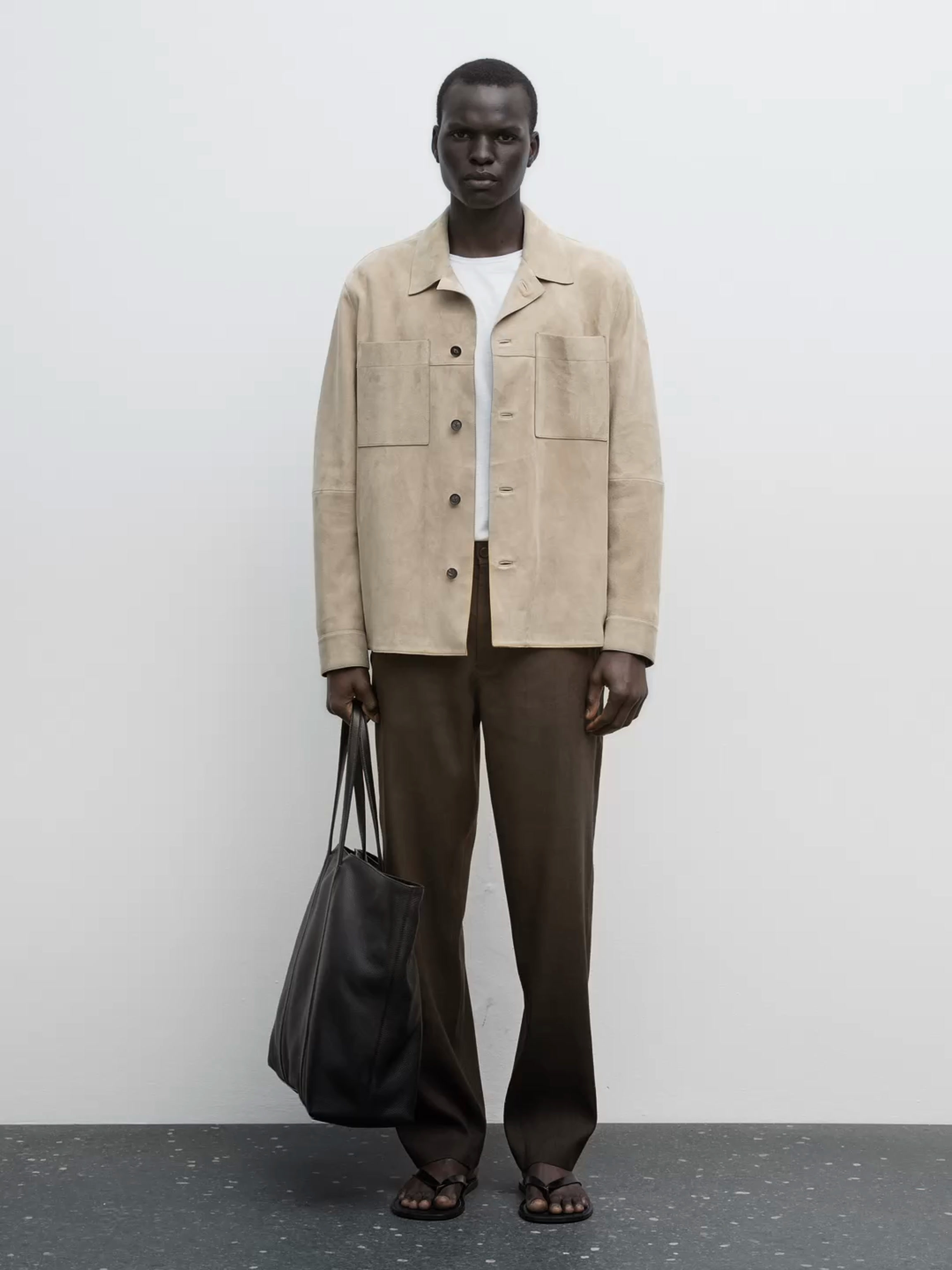 Straight-leg pinstripe trousers