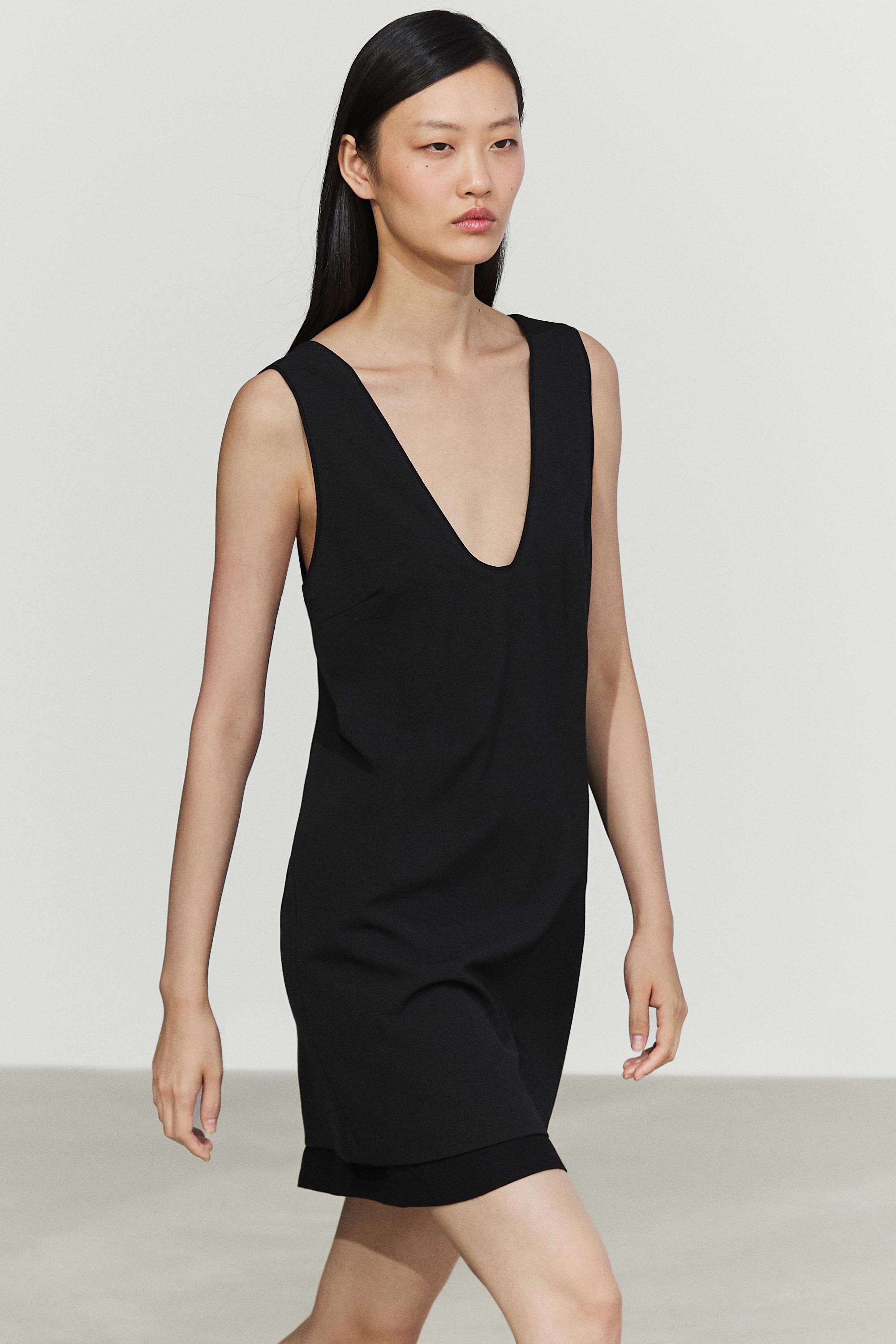 Double-fabric mini dress