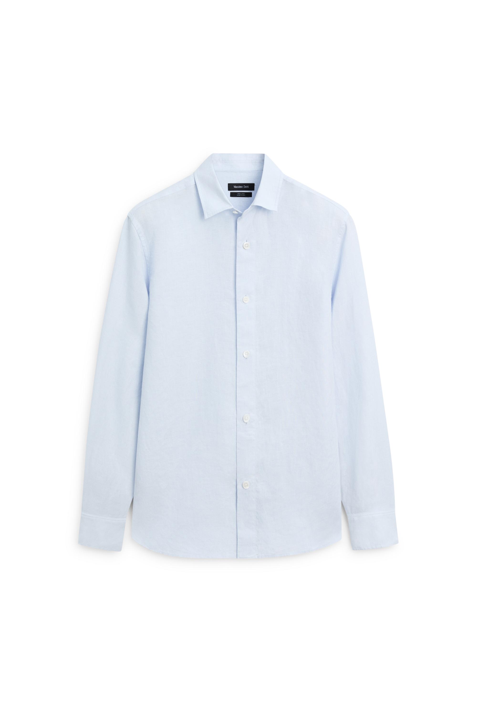 100% linen regular fit shirt — Sky blue