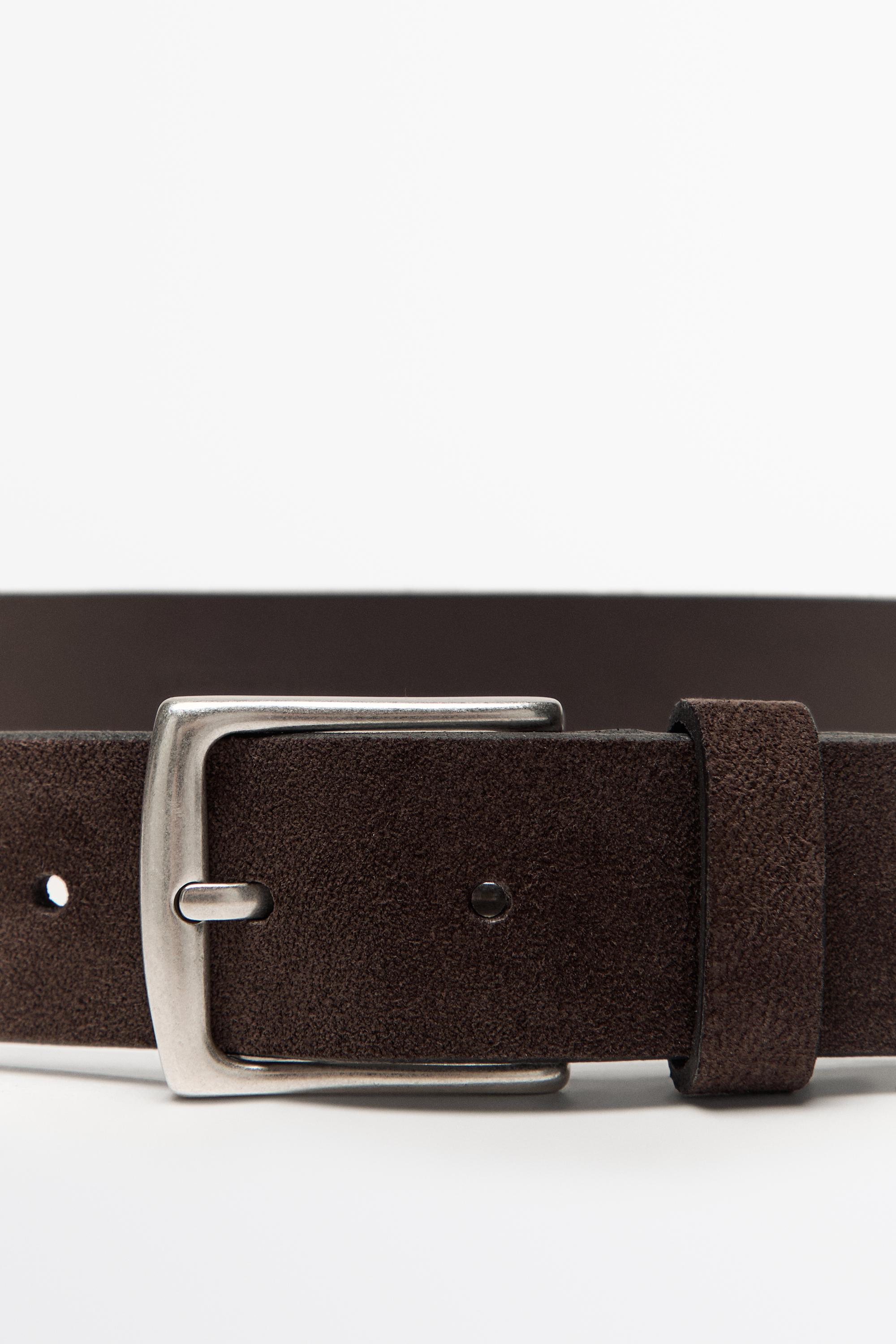 Plush nappa leather belt — BROWN