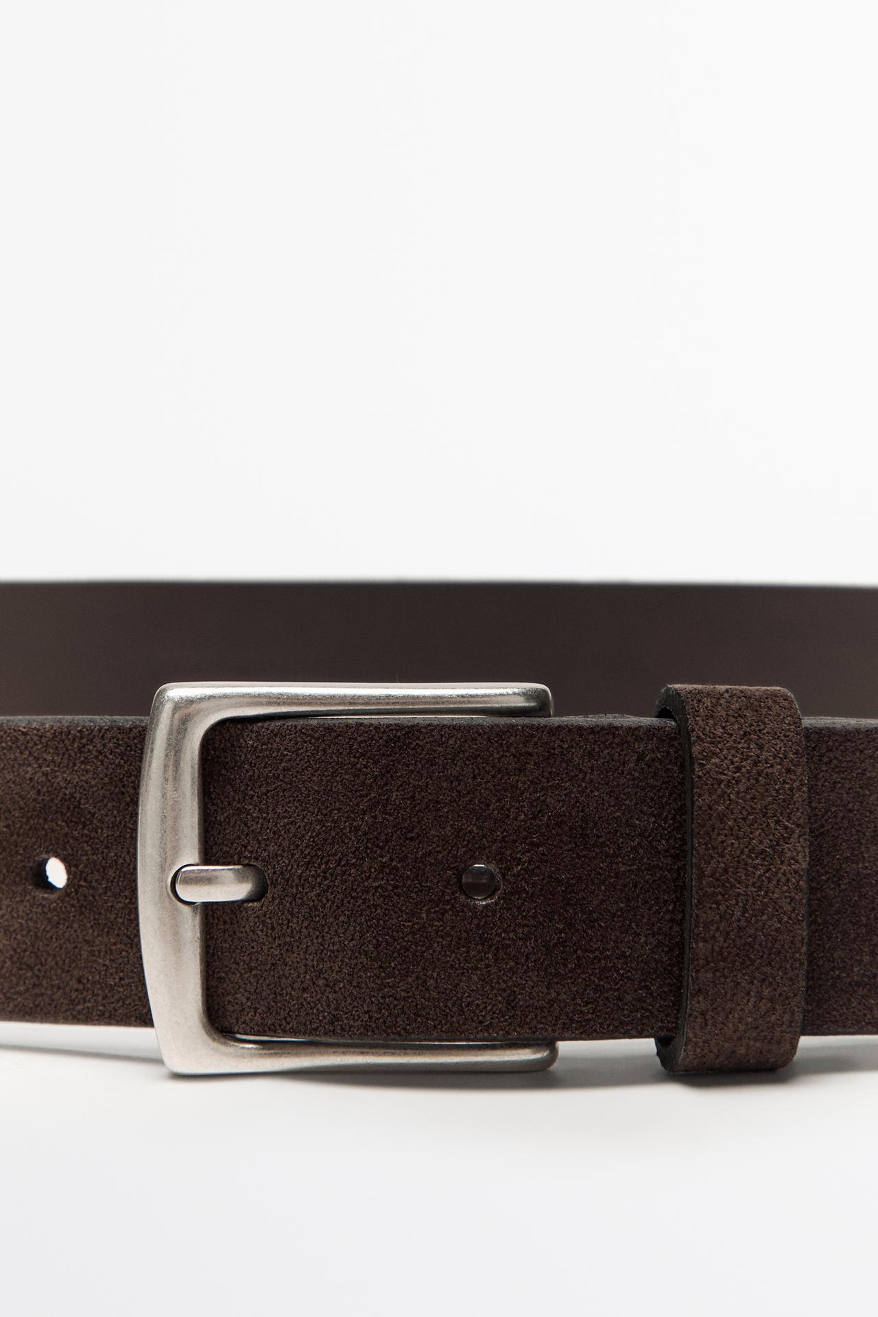 Plush nappa leather belt — BROWN