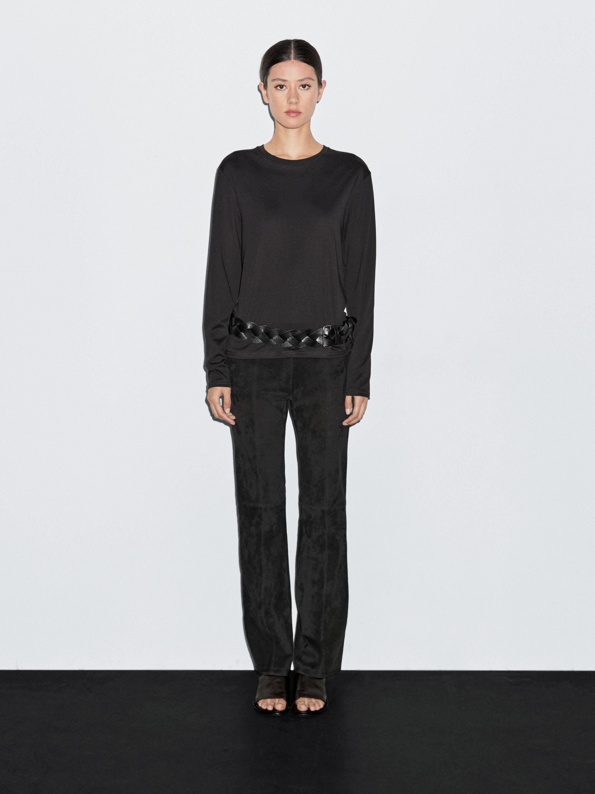 Long sleeve T-shirt with seam detail