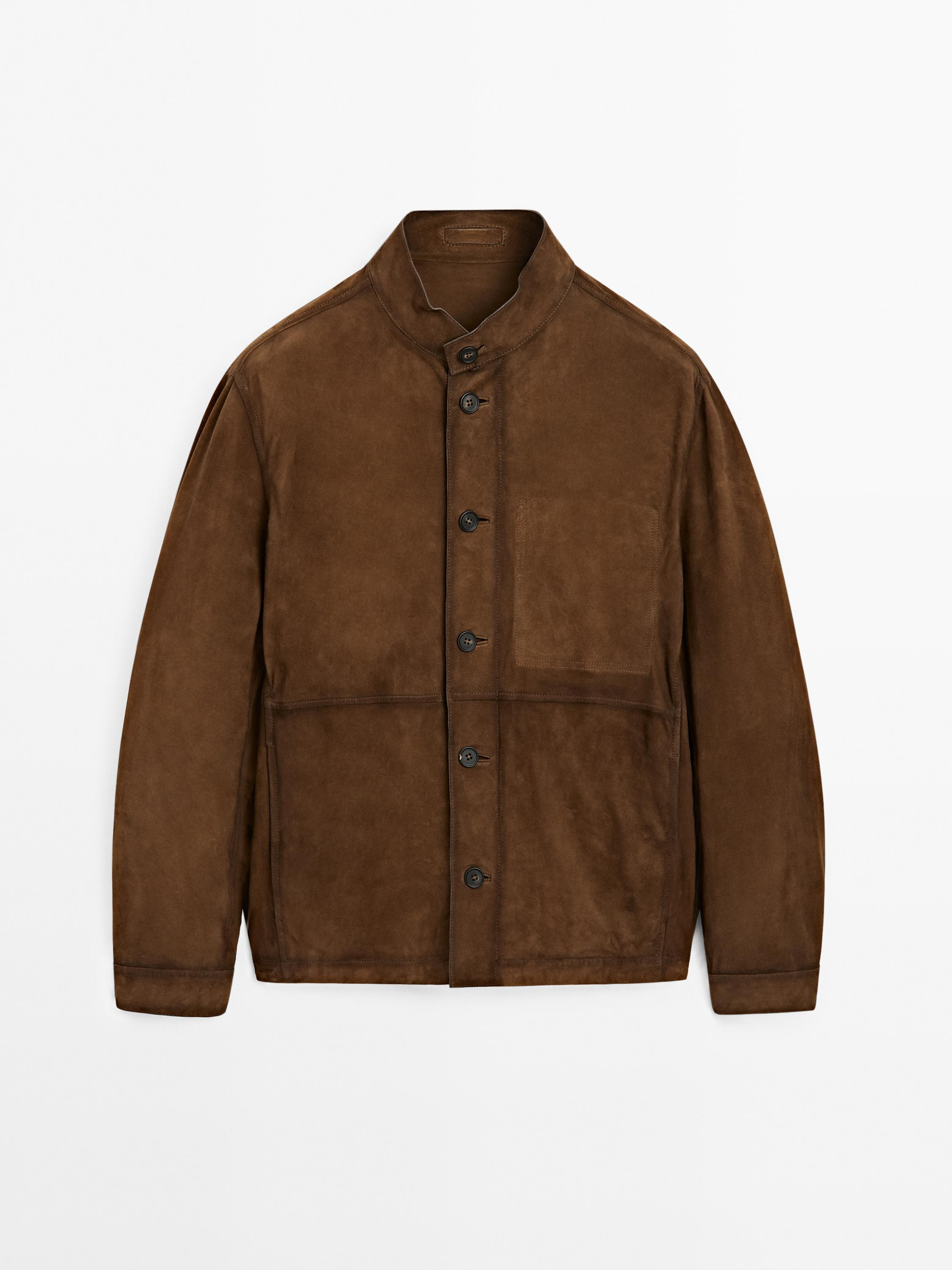 Veste en cuir finition daim