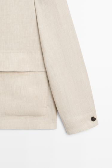 100% linen total look overshirt — BEIGE 7