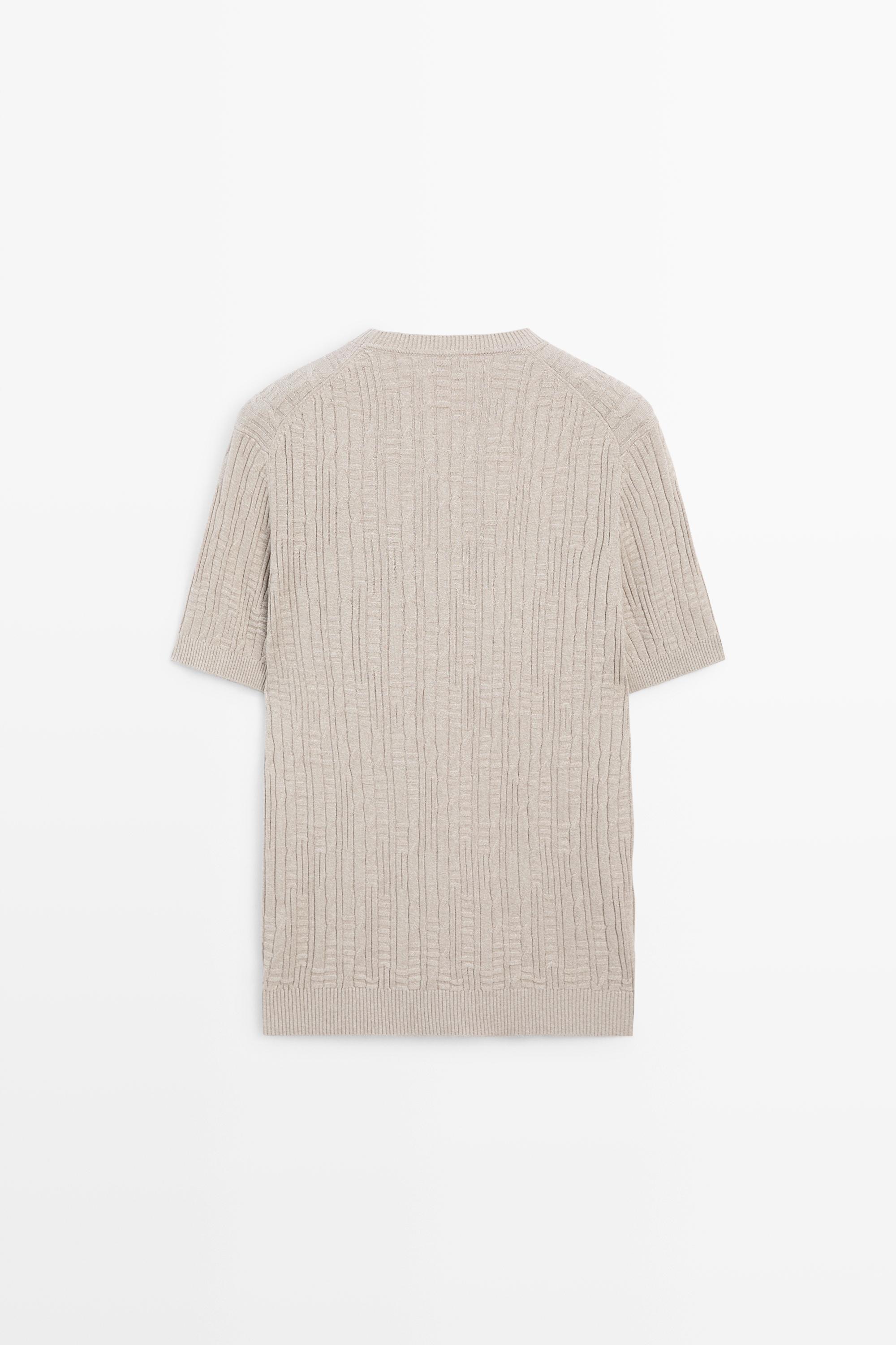 Cotton blend knit sweater — MINK