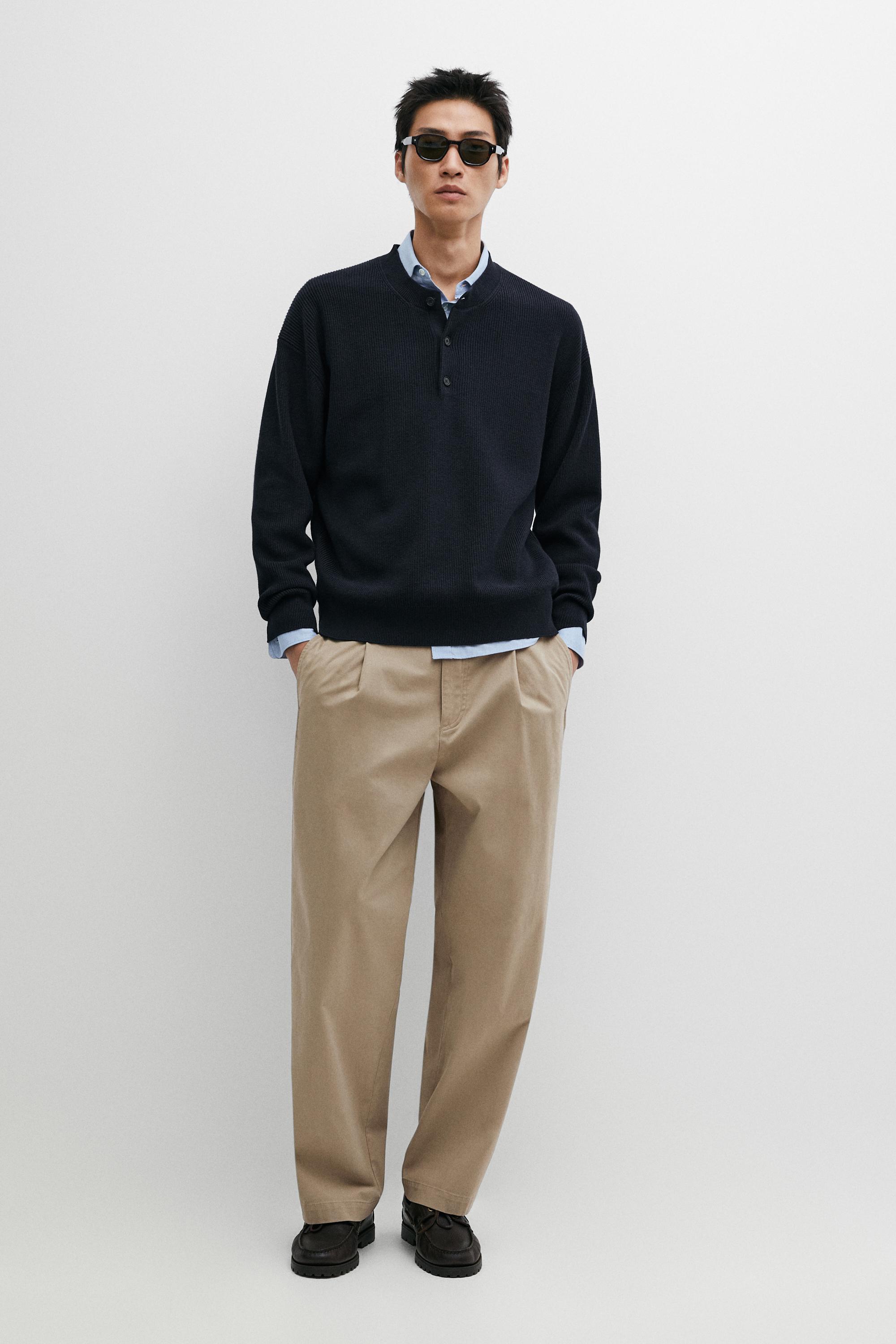 Pleated barrel fit pants