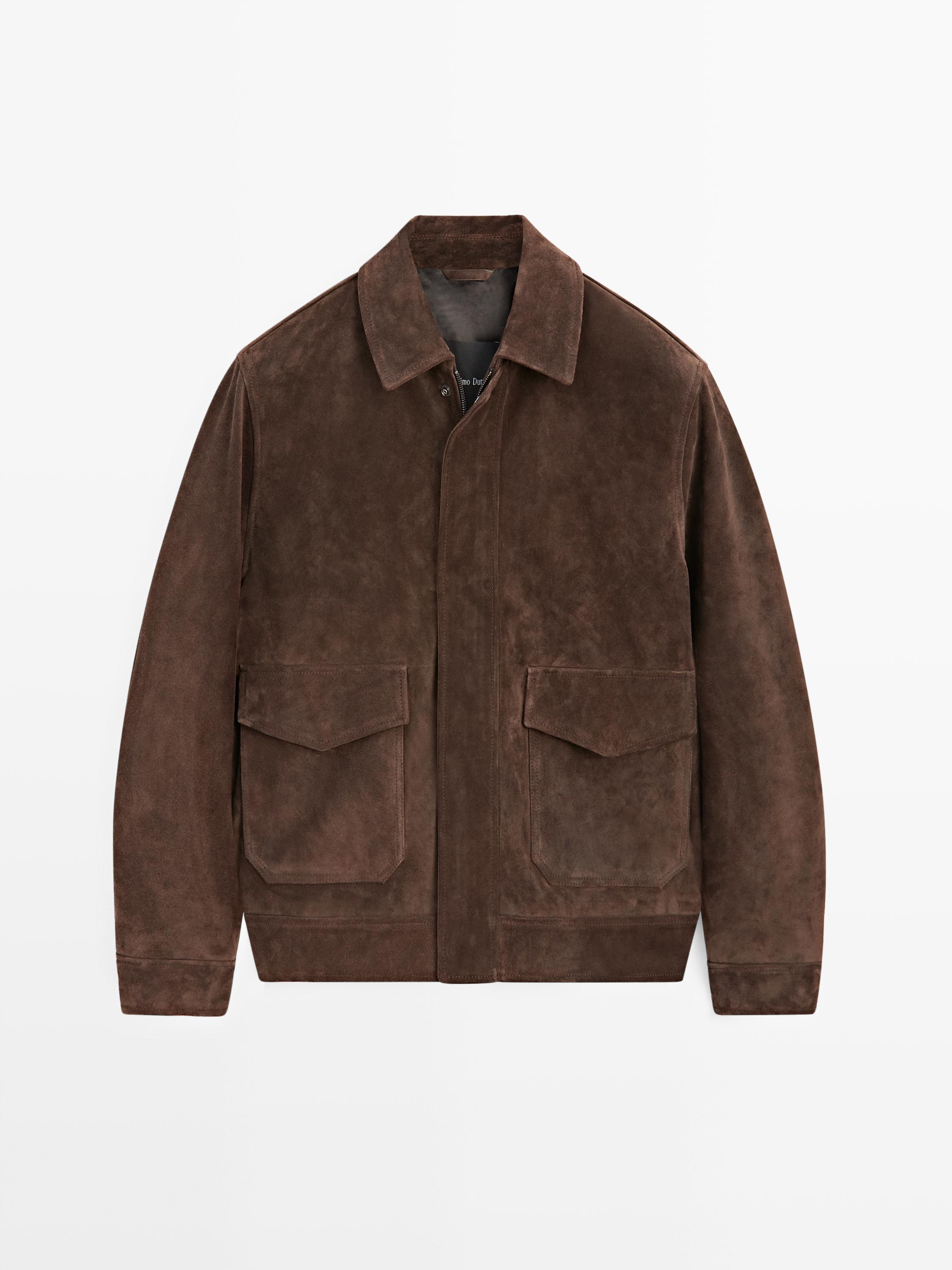 Veste en cuir finition daim