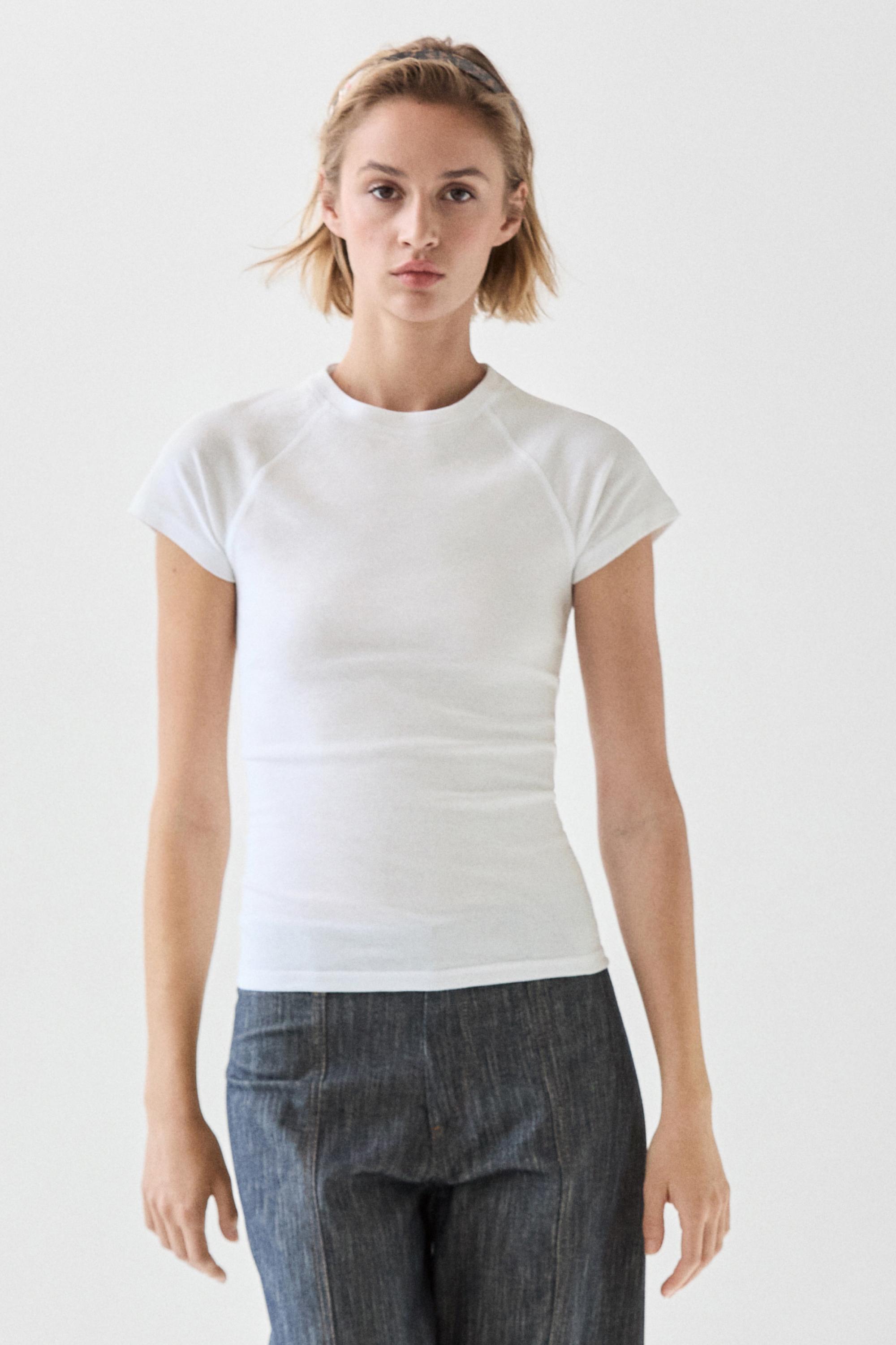 Short Sleeve Raglan T-Shirt — WHITE